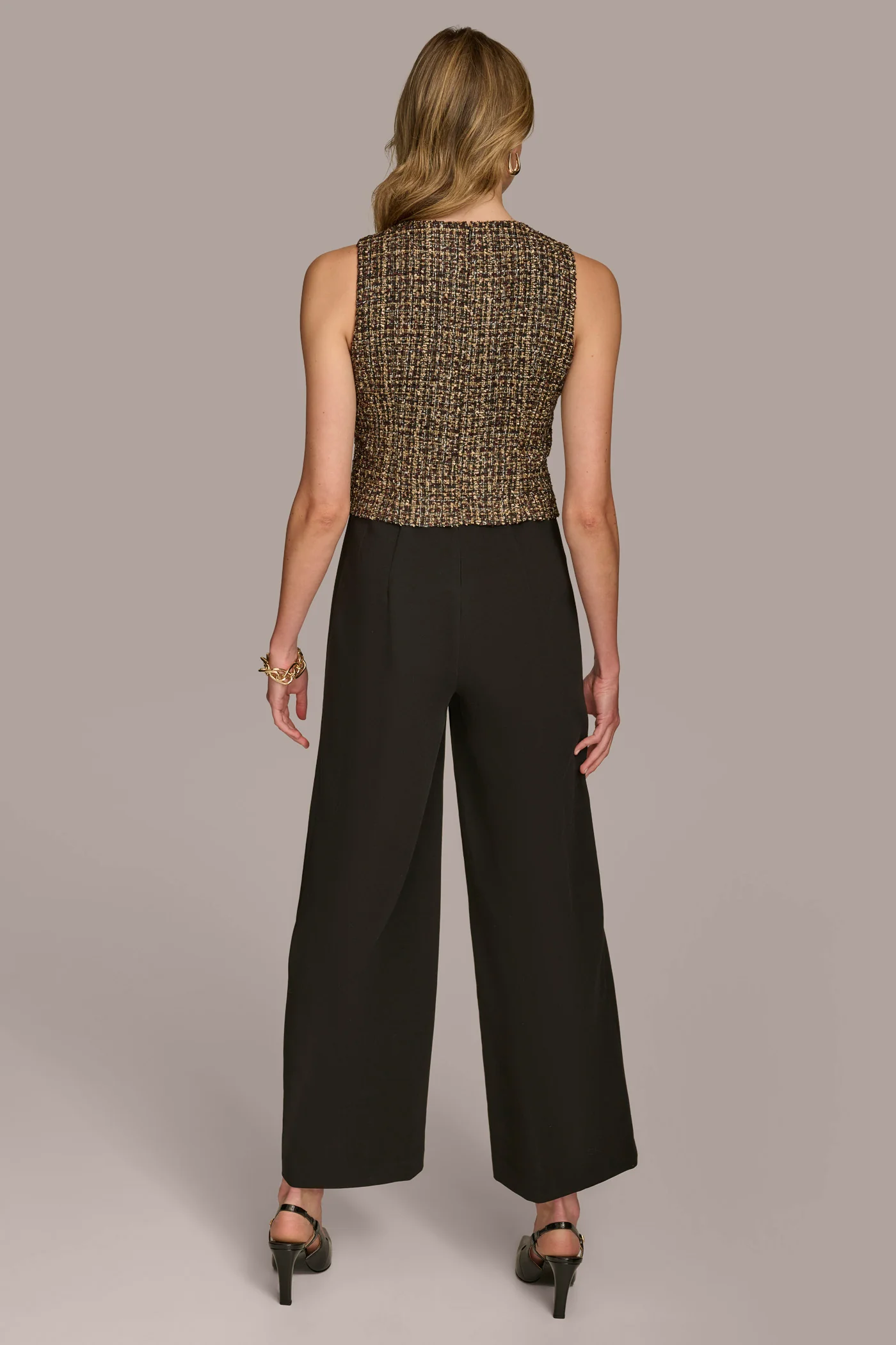 TAILORED JUMPSUIT WITH TWEED VEST - VXVOV