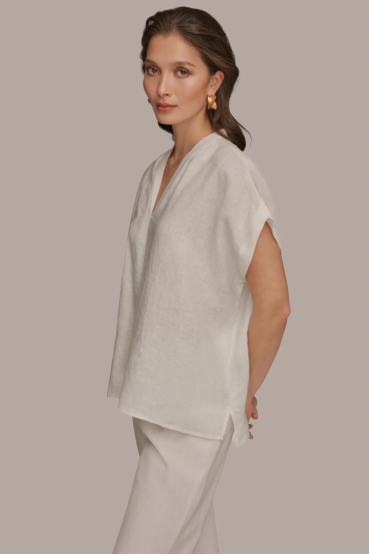 LINEN SLEEVELESS BLOUSE - VXVOV