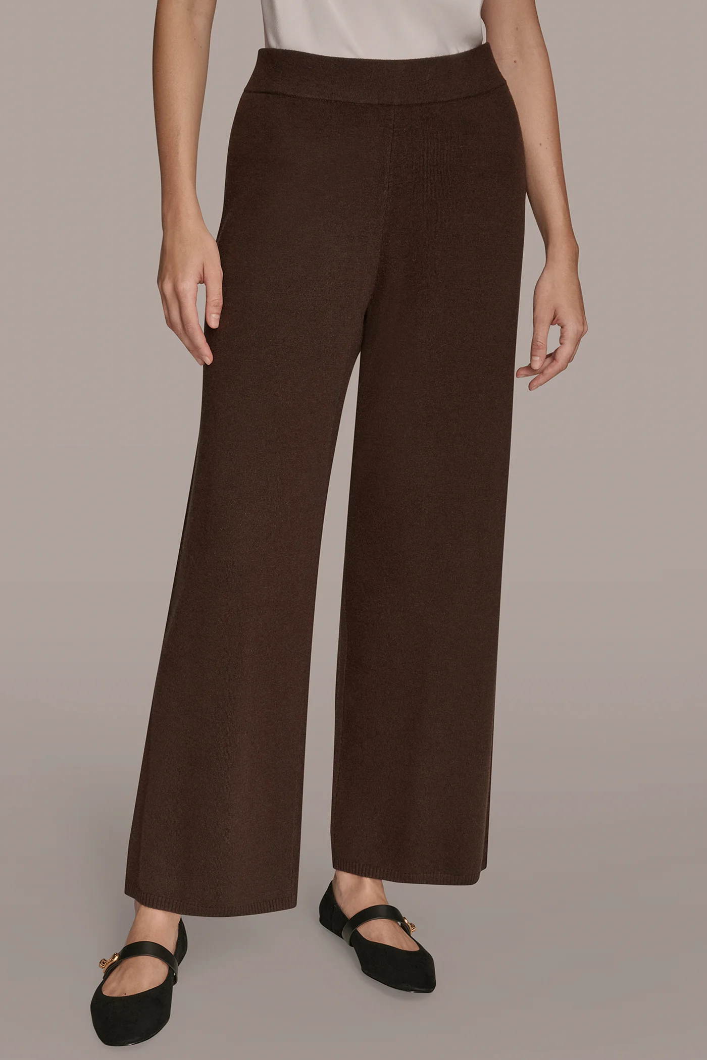 HIGH-RISE WIDE-LEG SWEATER ANKLE PANT - VXVOV