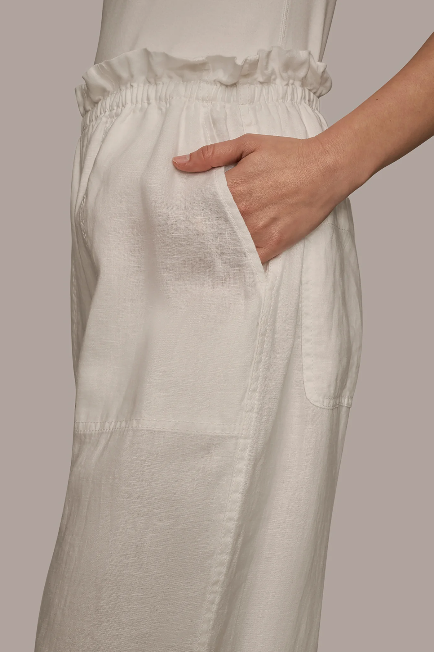 LINEN EXTRA HIGH-RISE PAPERBAG PANT - VXVOV