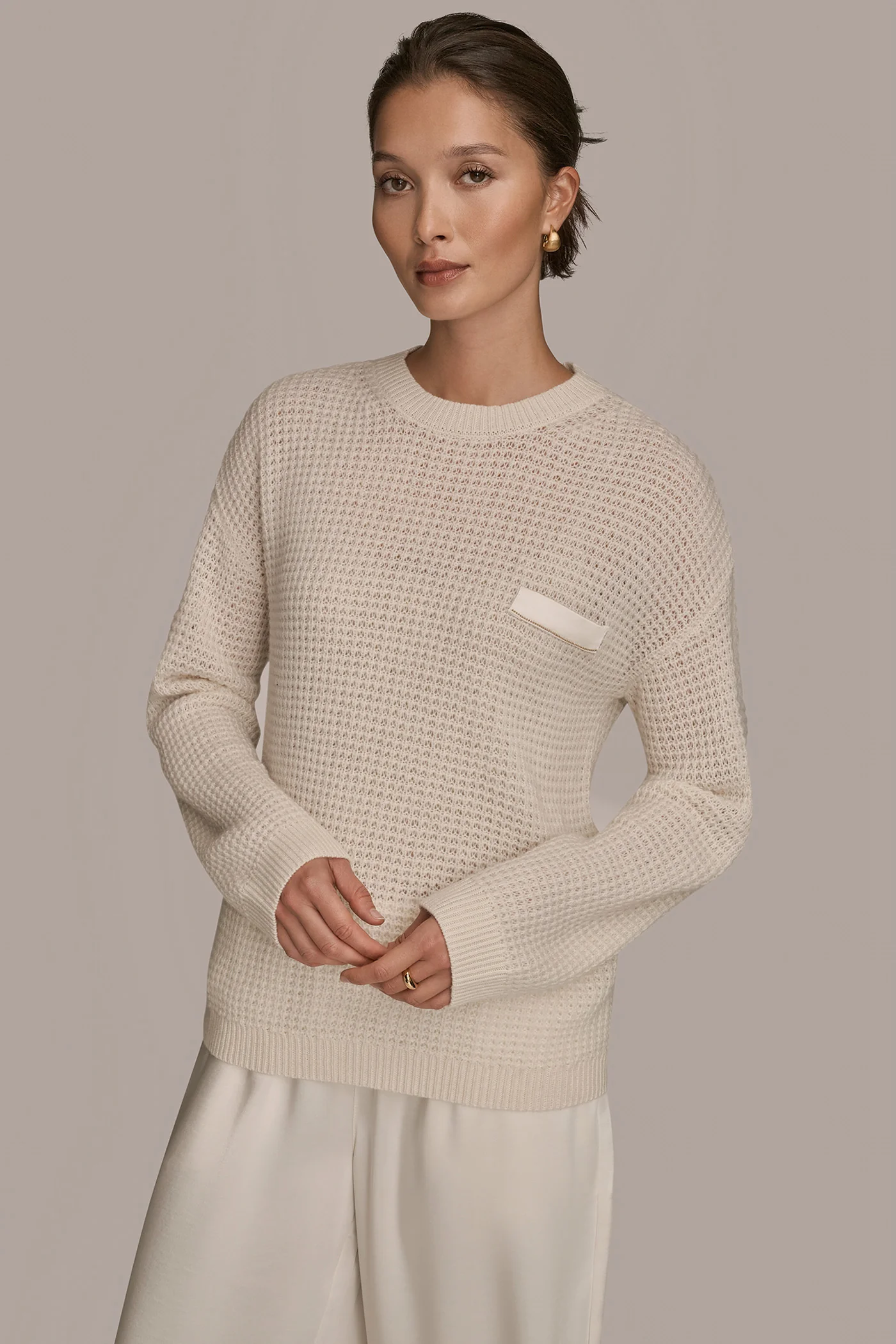 WOOL AND CASHMERE-BLEND POCKET SWEATER - VXVOV