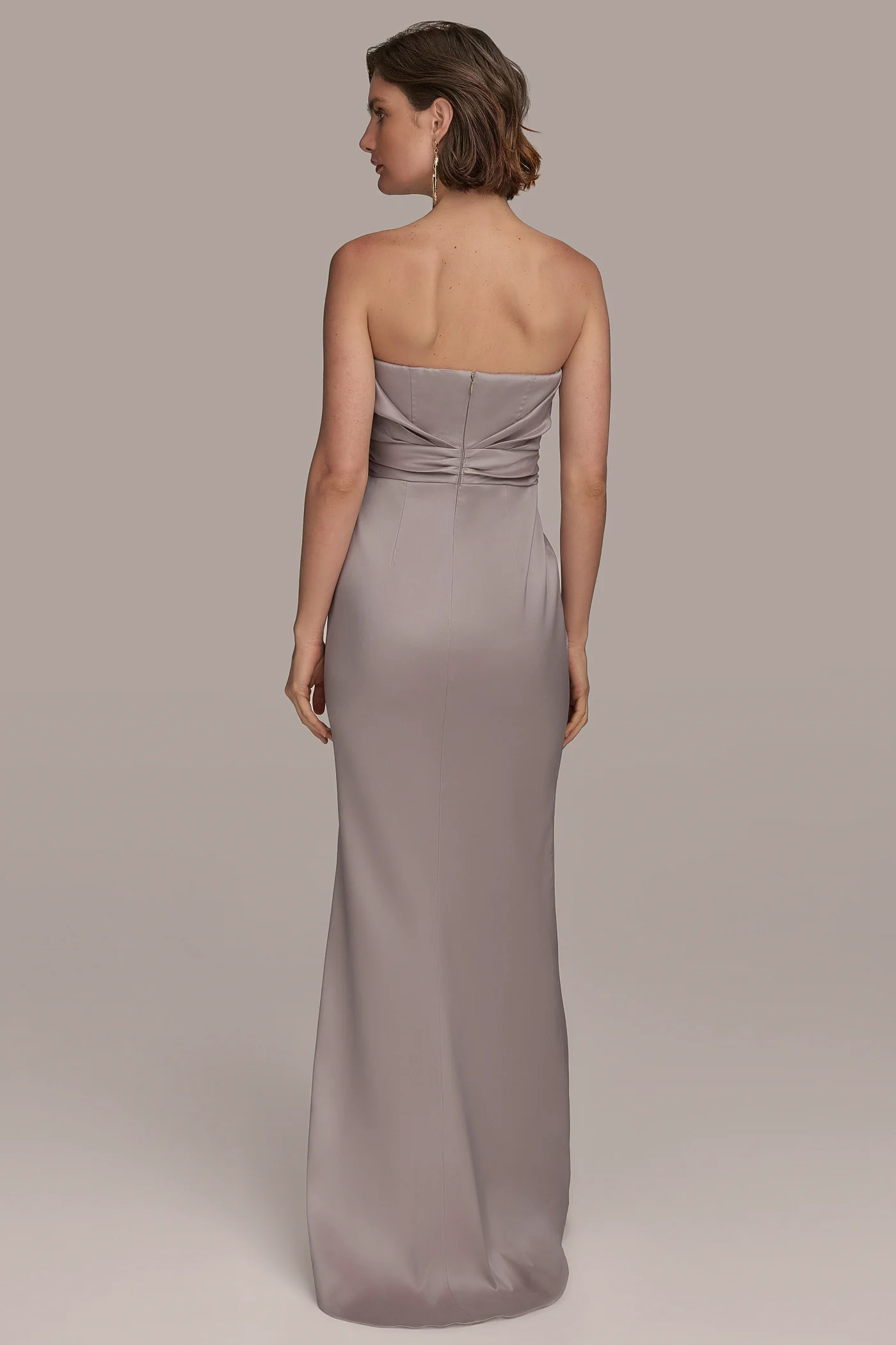 MIKADO STRAPLESS RUFFLE GOWN - VXVOV