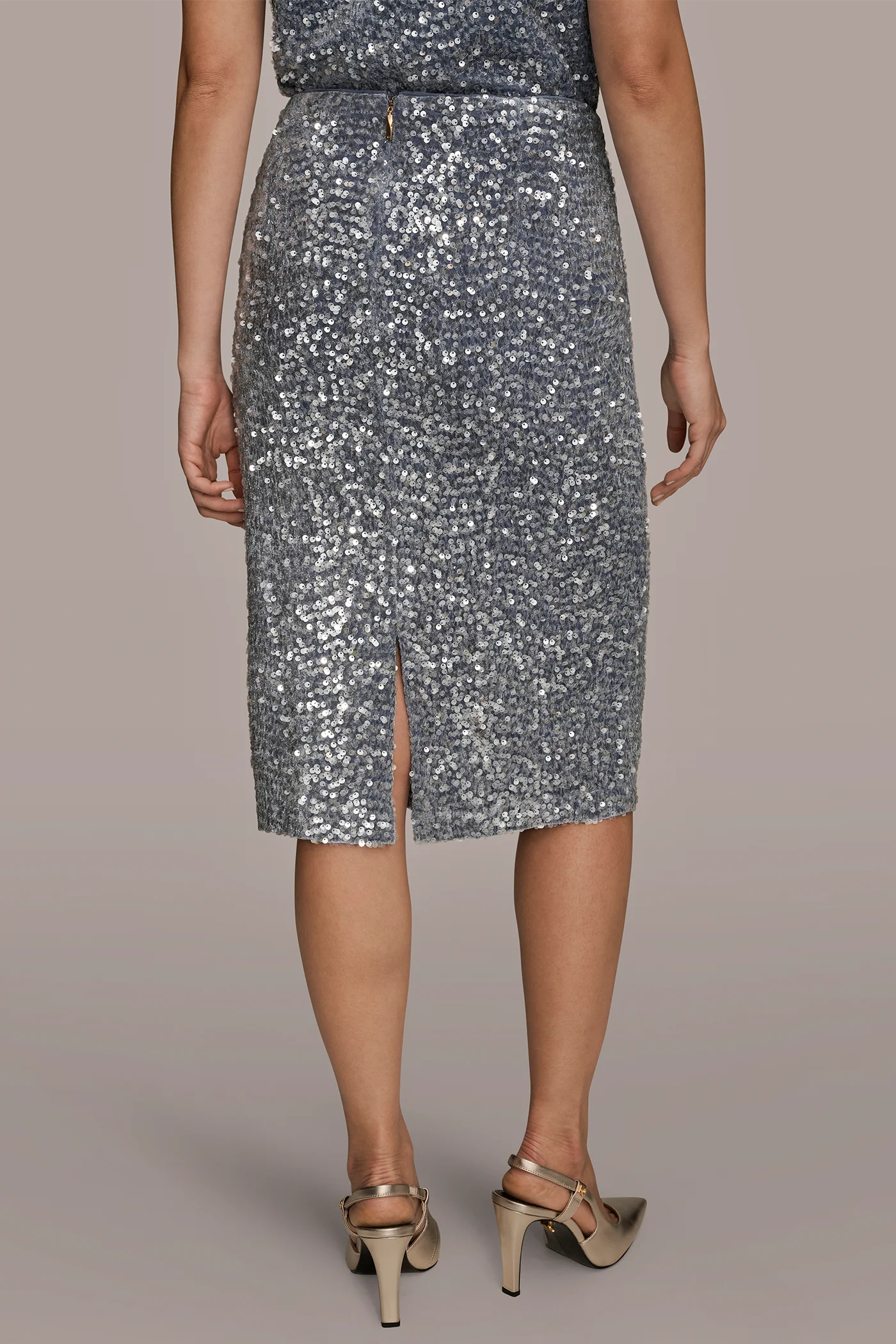SEQUINED MIDI PENCIL SKIRT - VXVOV
