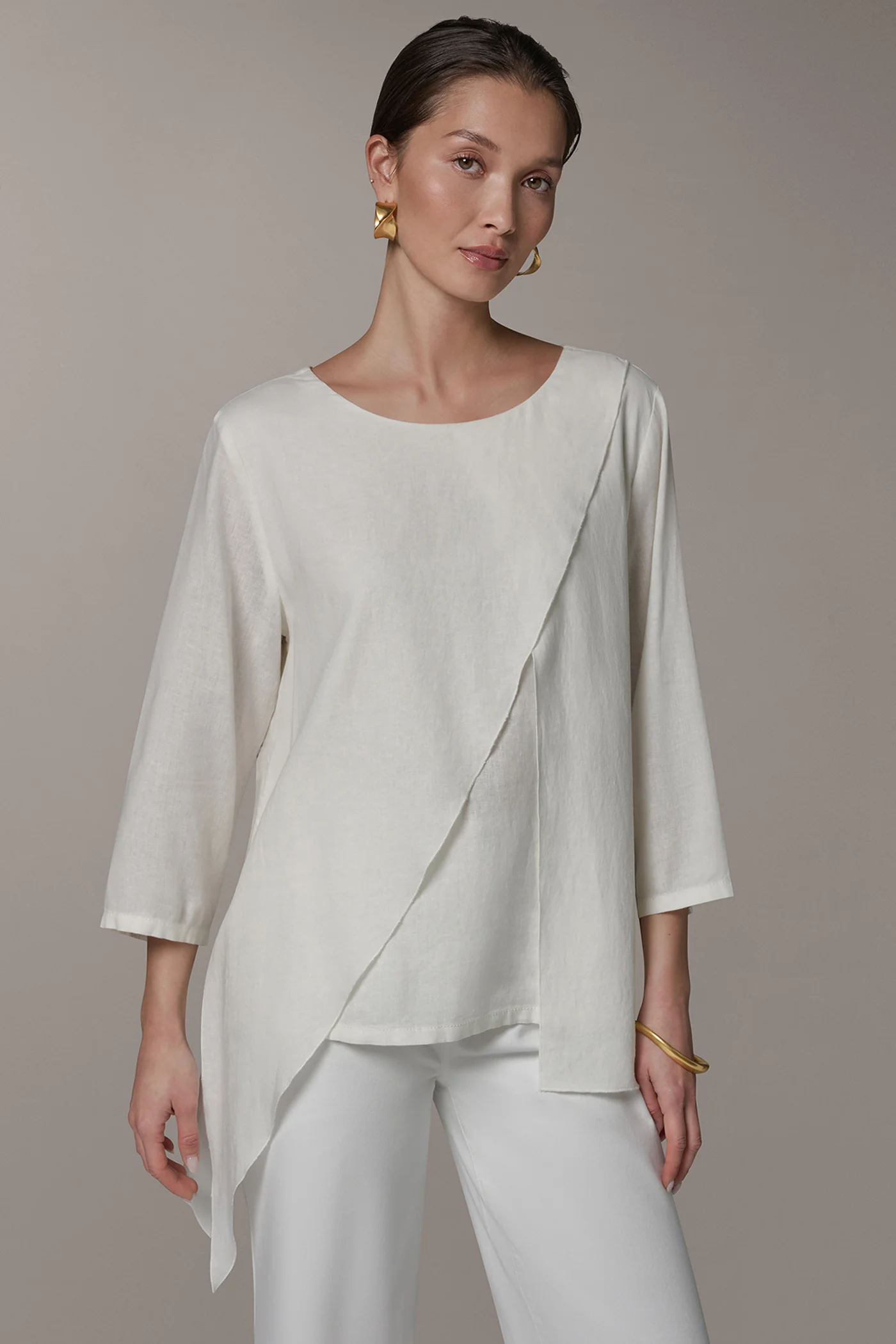 3/4 SLEEVE OVERLAY BLOUSE - VXVOV