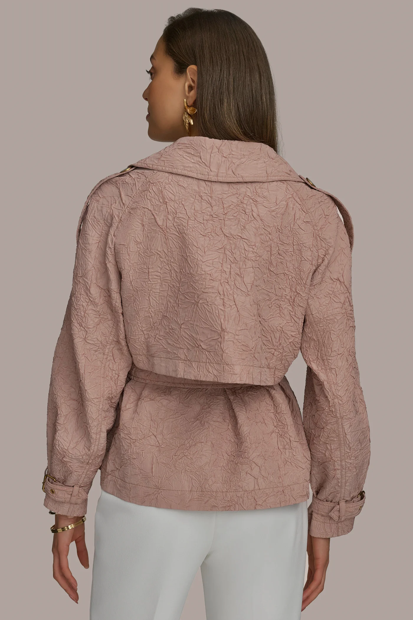 TEXT BUTTON JACKET WITH TIE - VXVOV