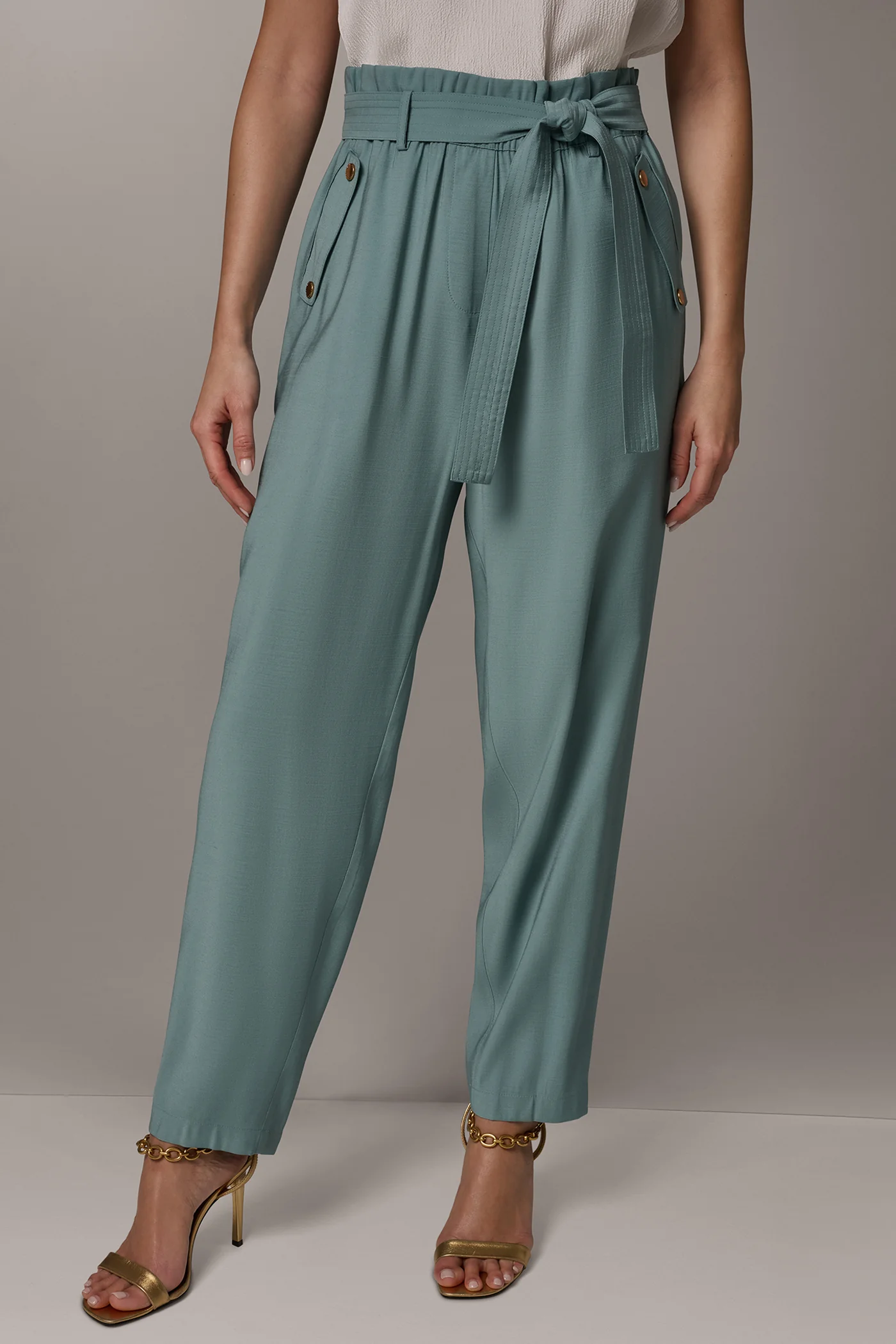 EXTRA HIGH-RISE PAPERBAG STRAIGHT ANKLE PANT - VXVOV