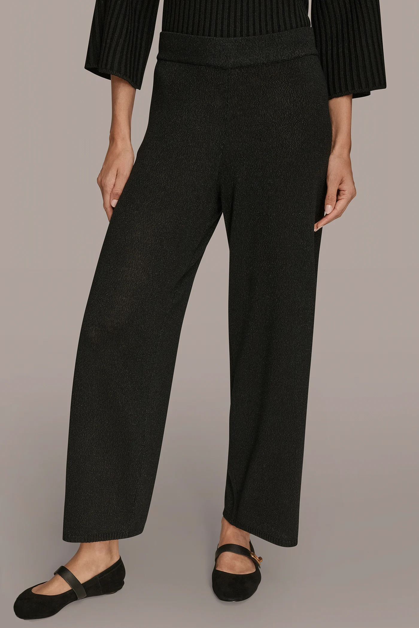 HIGH-RISE WIDE-LEG SWEATER ANKLE PANT - VXVOV