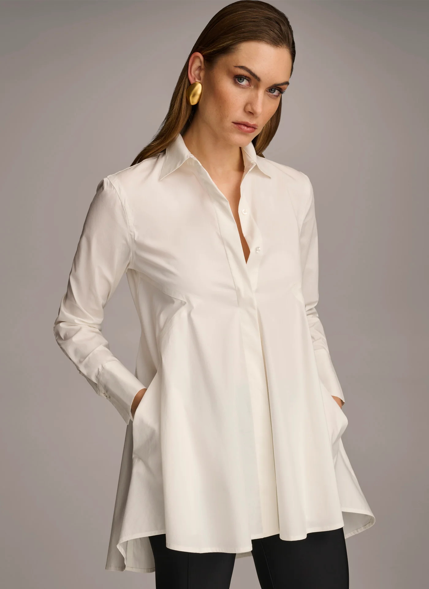 LONG SLEEVE A-LINE TUNIC - VXVOV