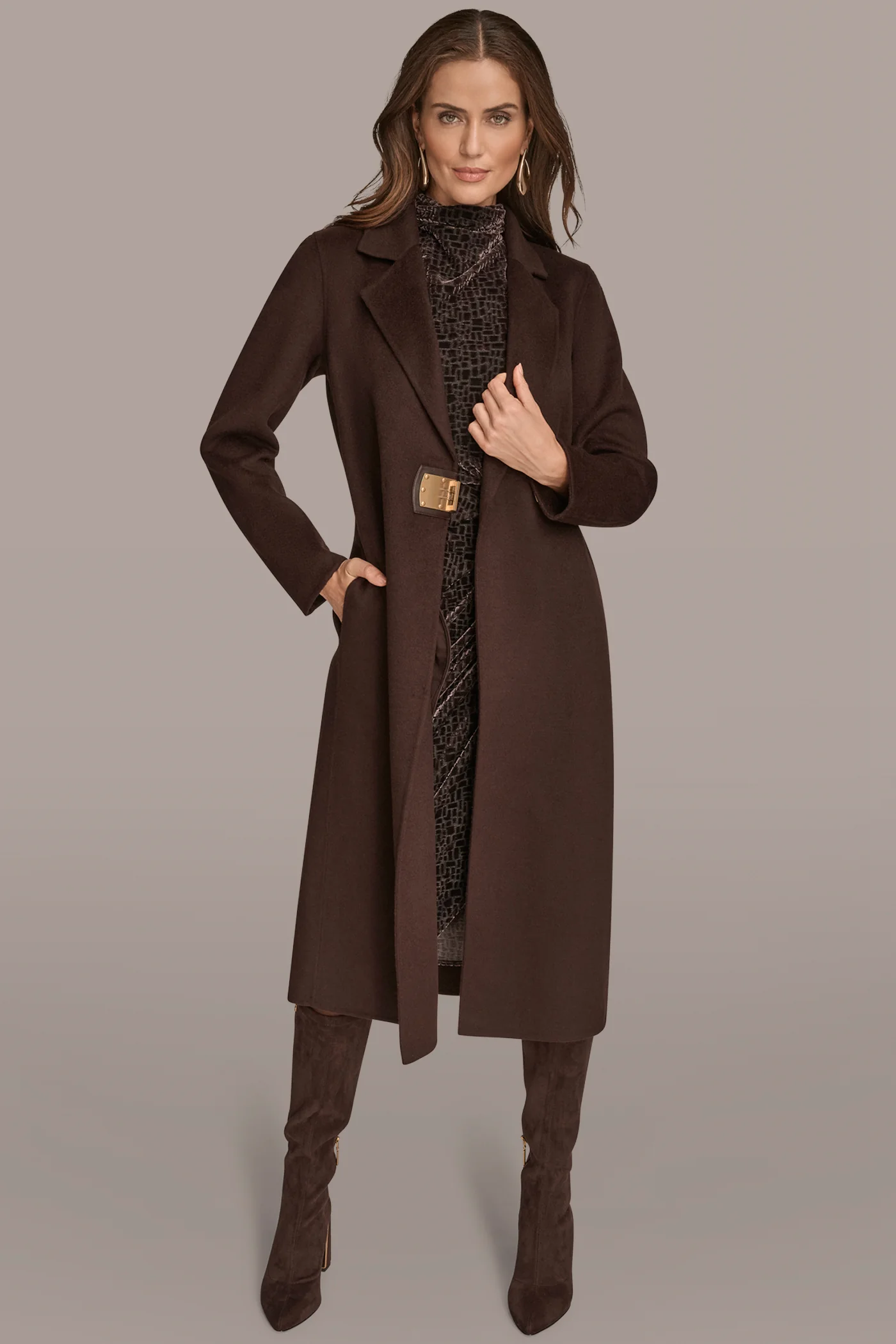 BUCKLE-DETAILED COAT - VXVOV