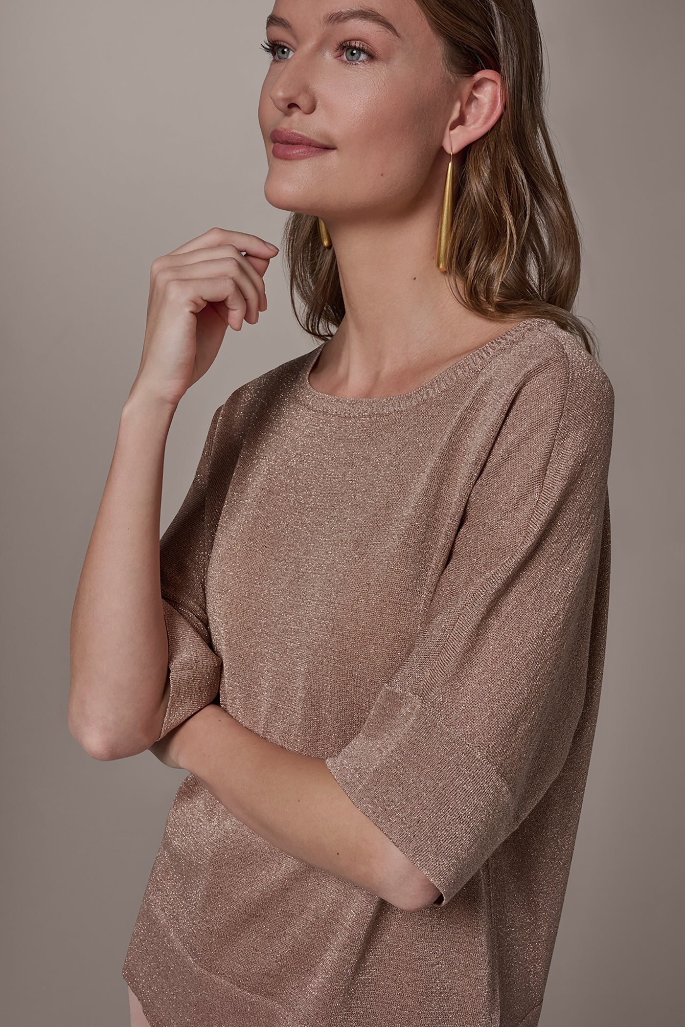 METALLIC WIDE CUFF SWEATER - VXVOV