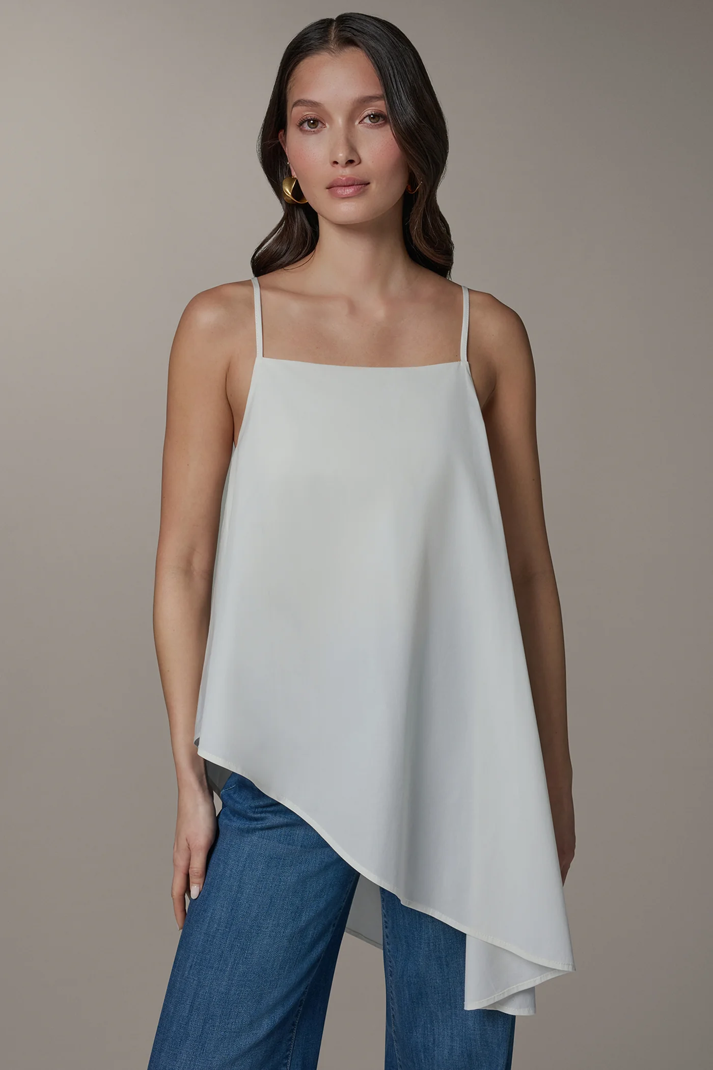 ASYMMETRICAL HEM TIE STRAP BLOUSE - VXVOV