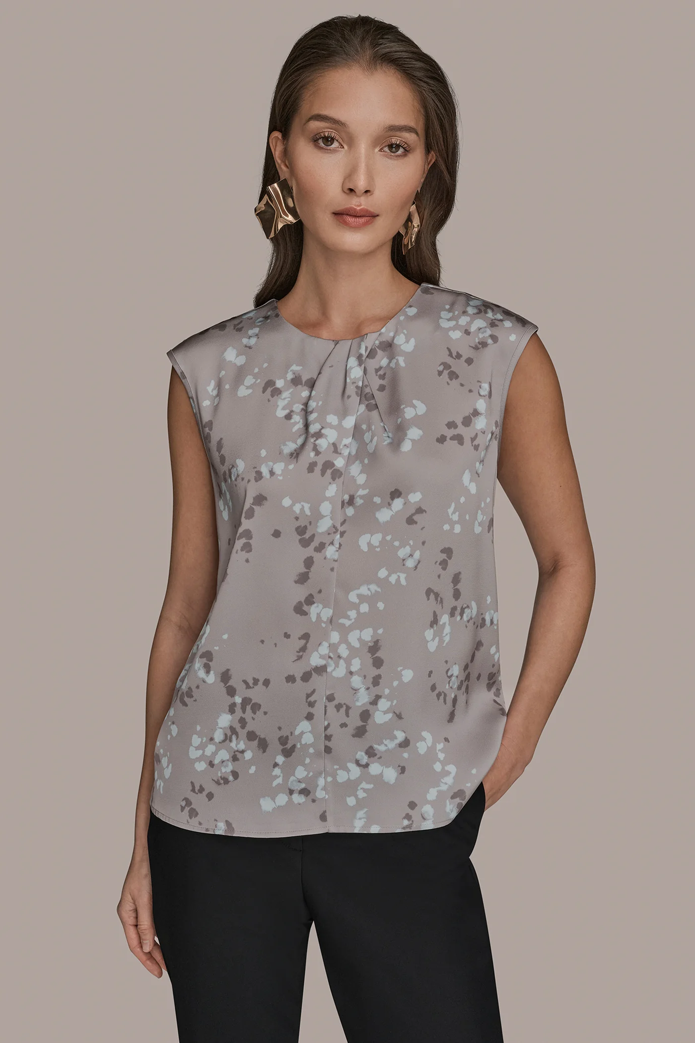 FLORAL CAP SLEEVE TWIST BLOUSE - VXVOV