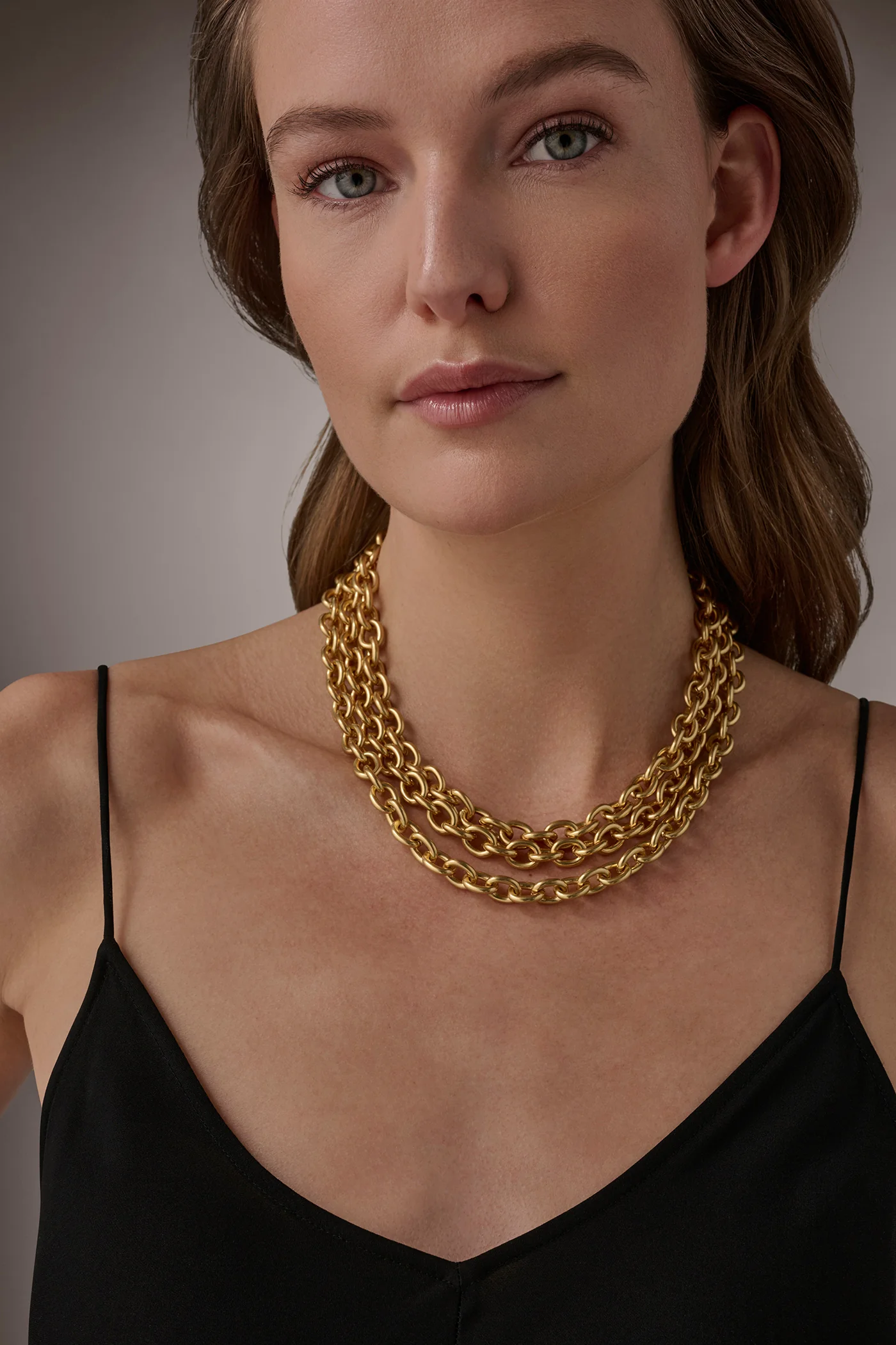 MULTI ROW CHAIN LINK COLLAR NECKLACE - VXVOV