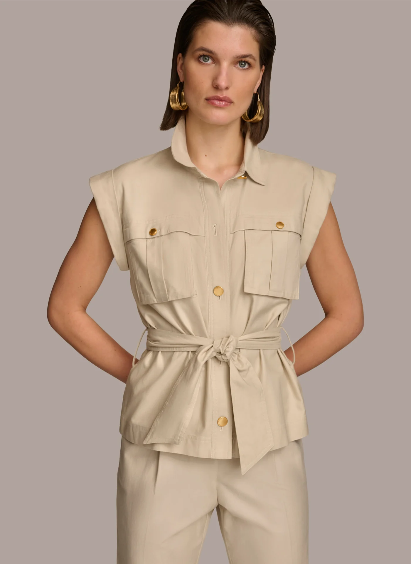BELTED JACKET WITH POCKETS - VXVOV