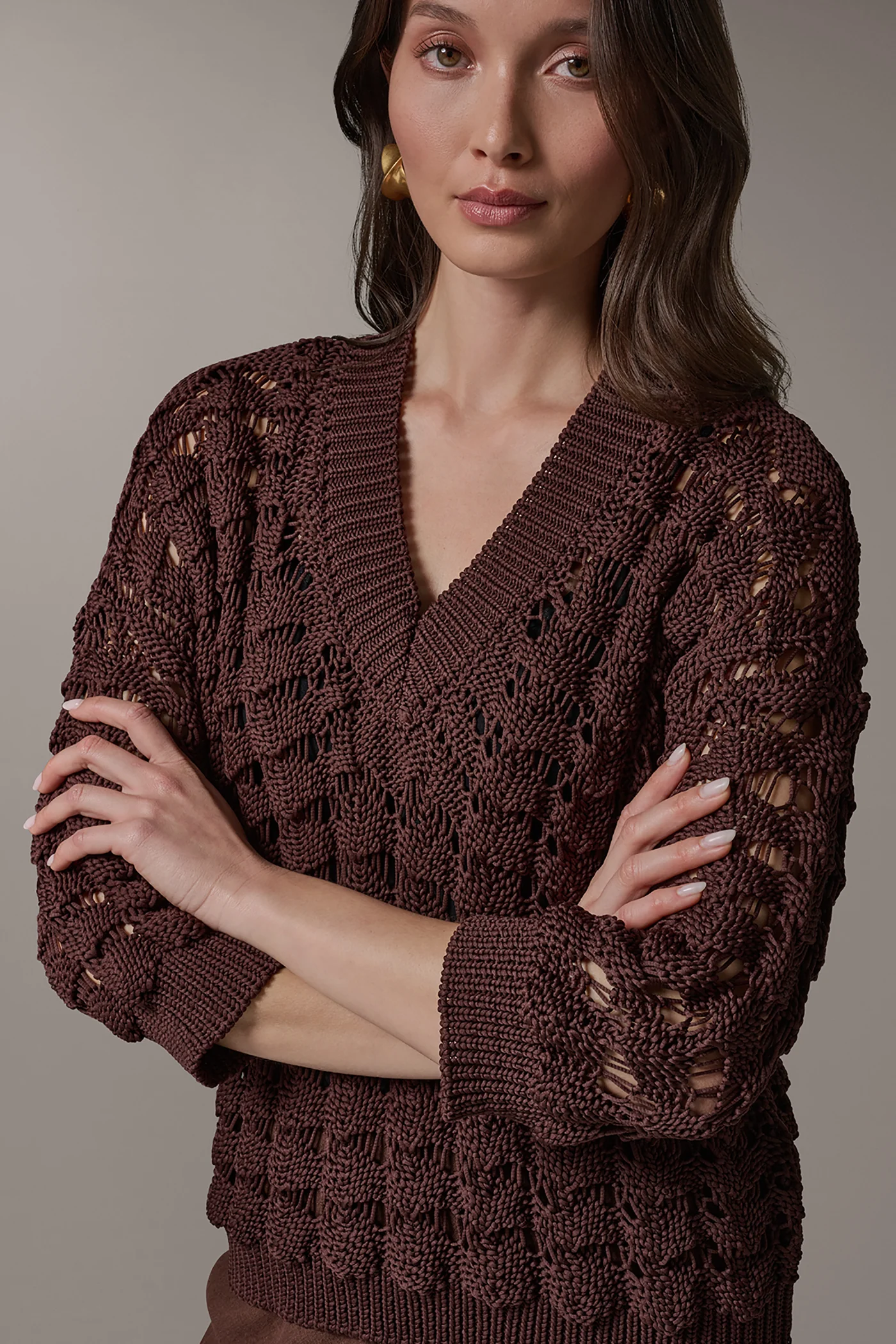 V-NECK 3/4 SLEEVE SWEATER - VXVOV