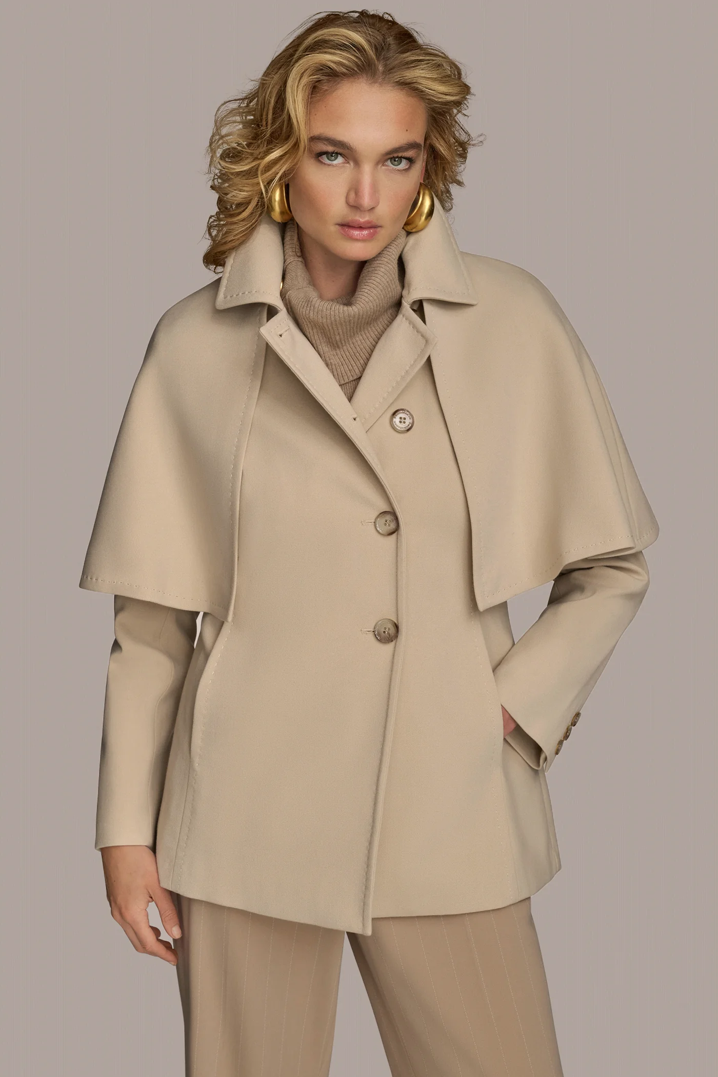 WATER REPELLENT CREPE CAPELET - VXVOV