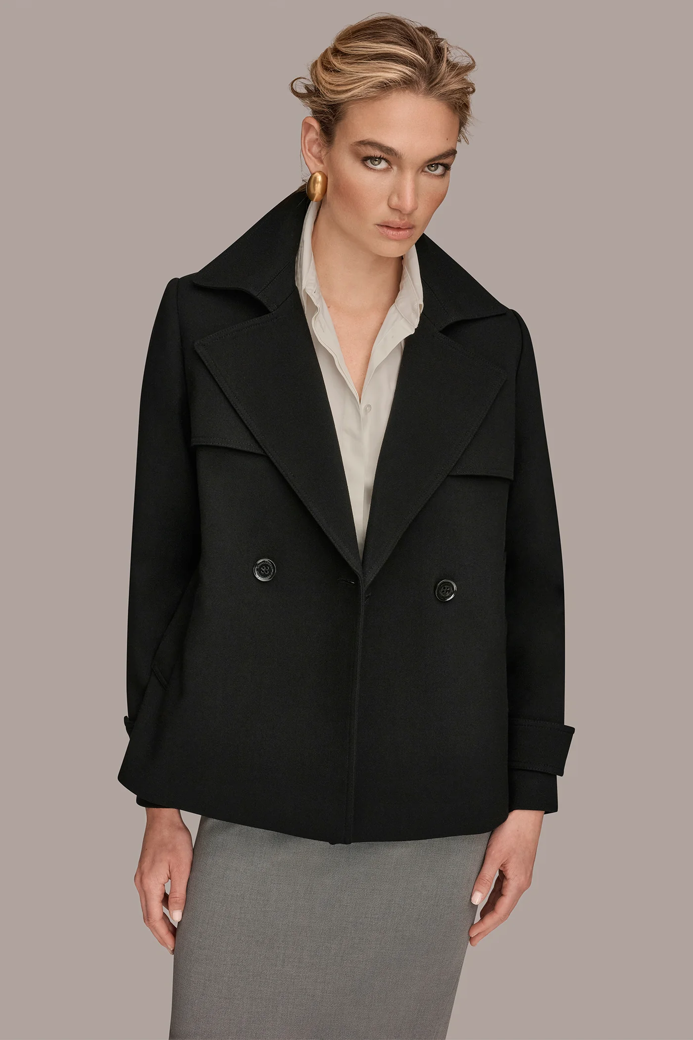 CROPPED DOUBLE-BREASTED TRENCH COAT - VXVOV