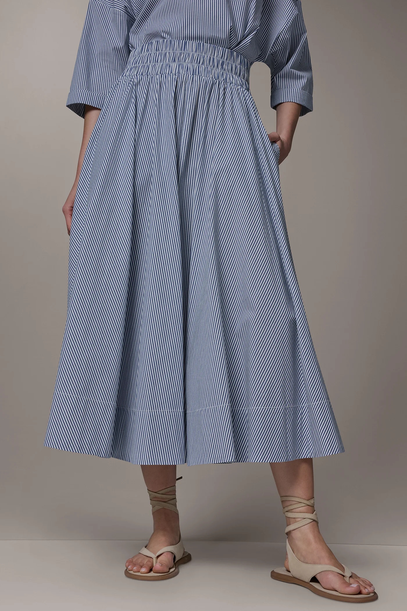 STRIPE MAXI A-LINE SKIRT - VXVOV