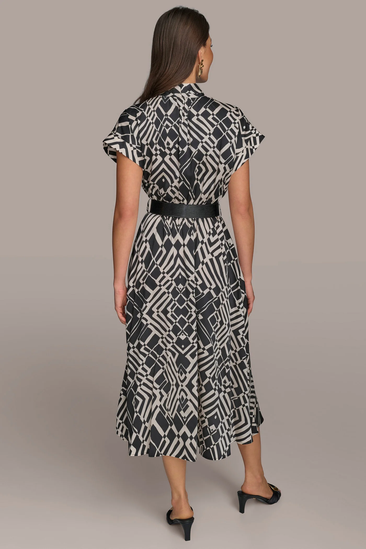 ABSTRACT MIDI SHIRT DRESS - VXVOV