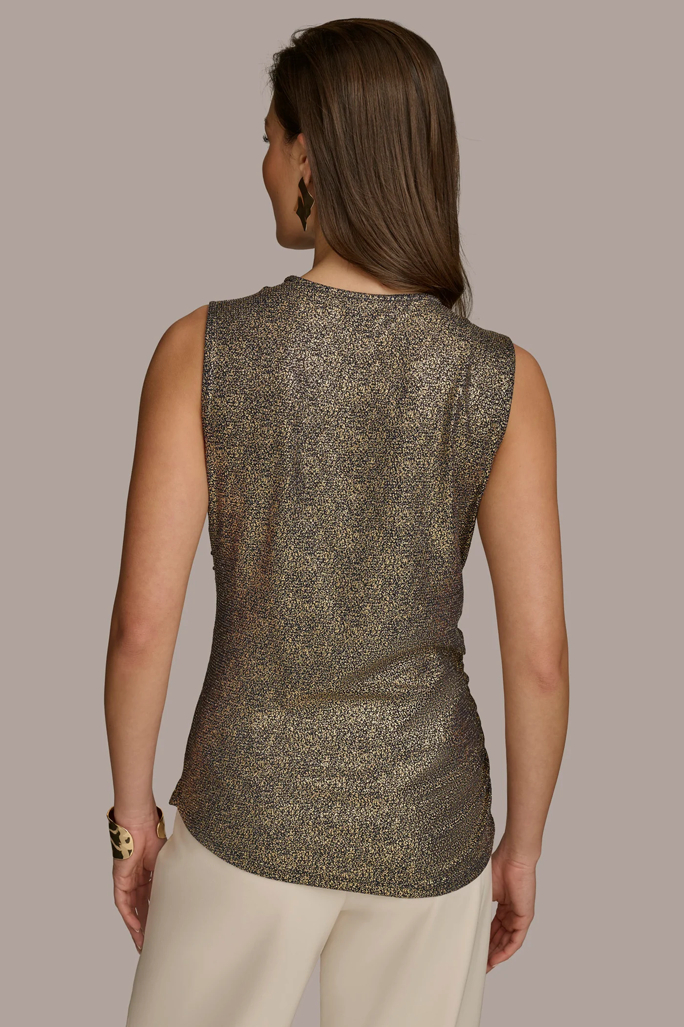 FOIL COWL NECK TOP - VXVOV