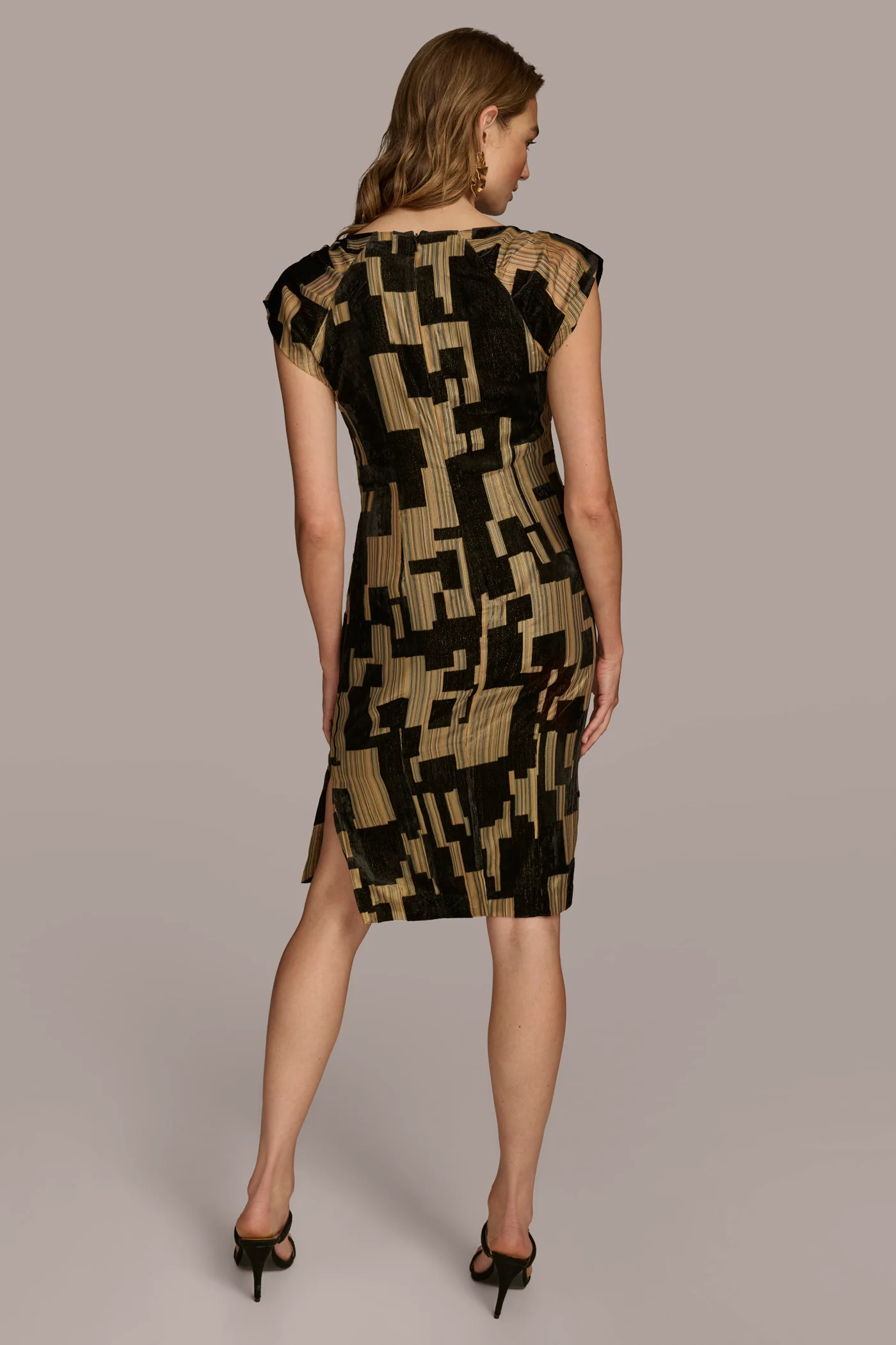 VELVET BURNOUT SHEATH DRESS - VXVOV