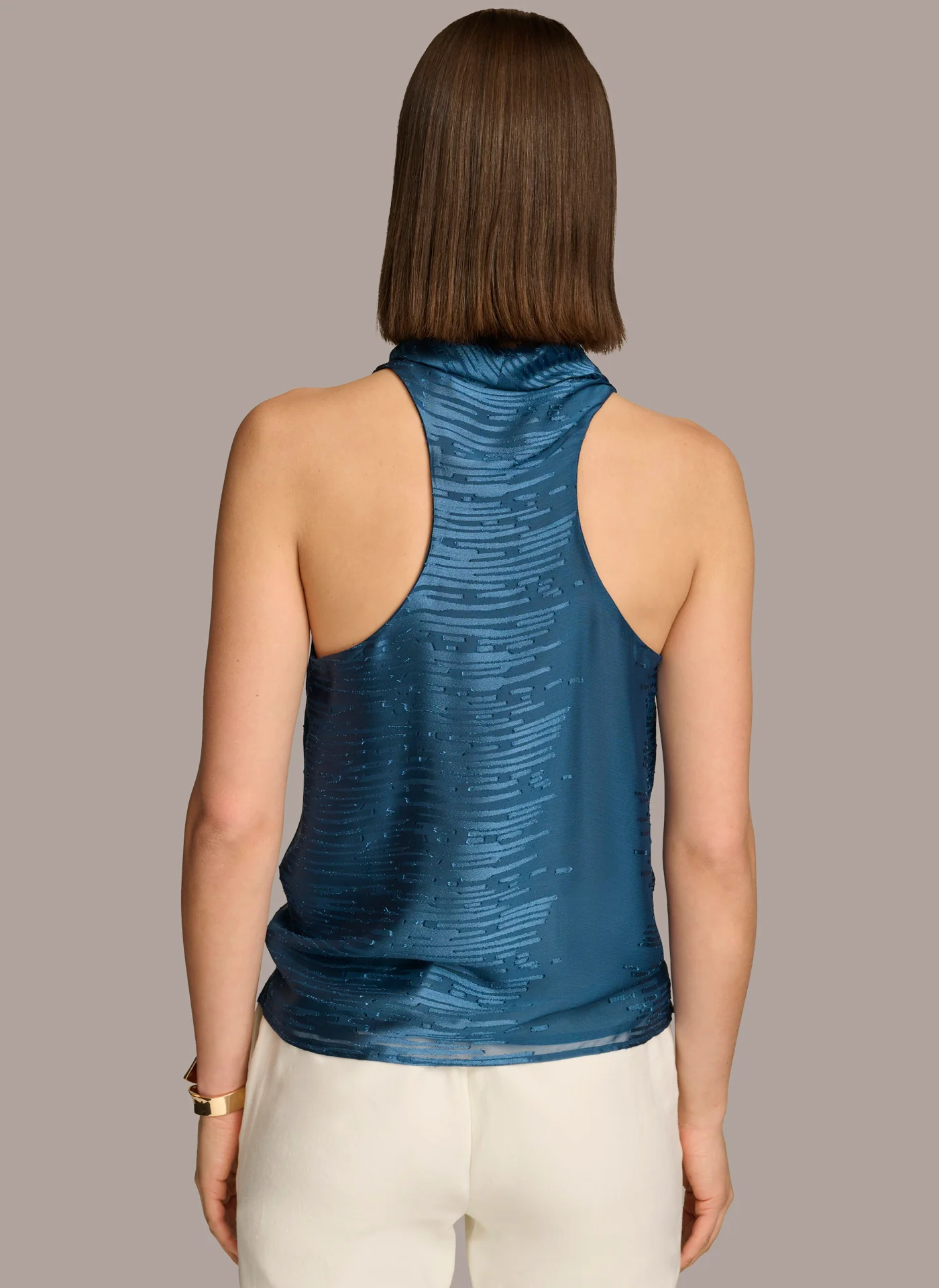 BURNOUT COWL NECK TOP - VXVOV