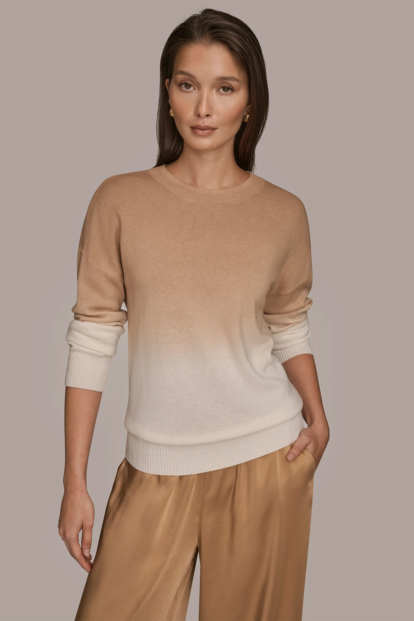 WOOL AND CASHMERE-BLEND DIP-DYED SWEATER - VXVOV