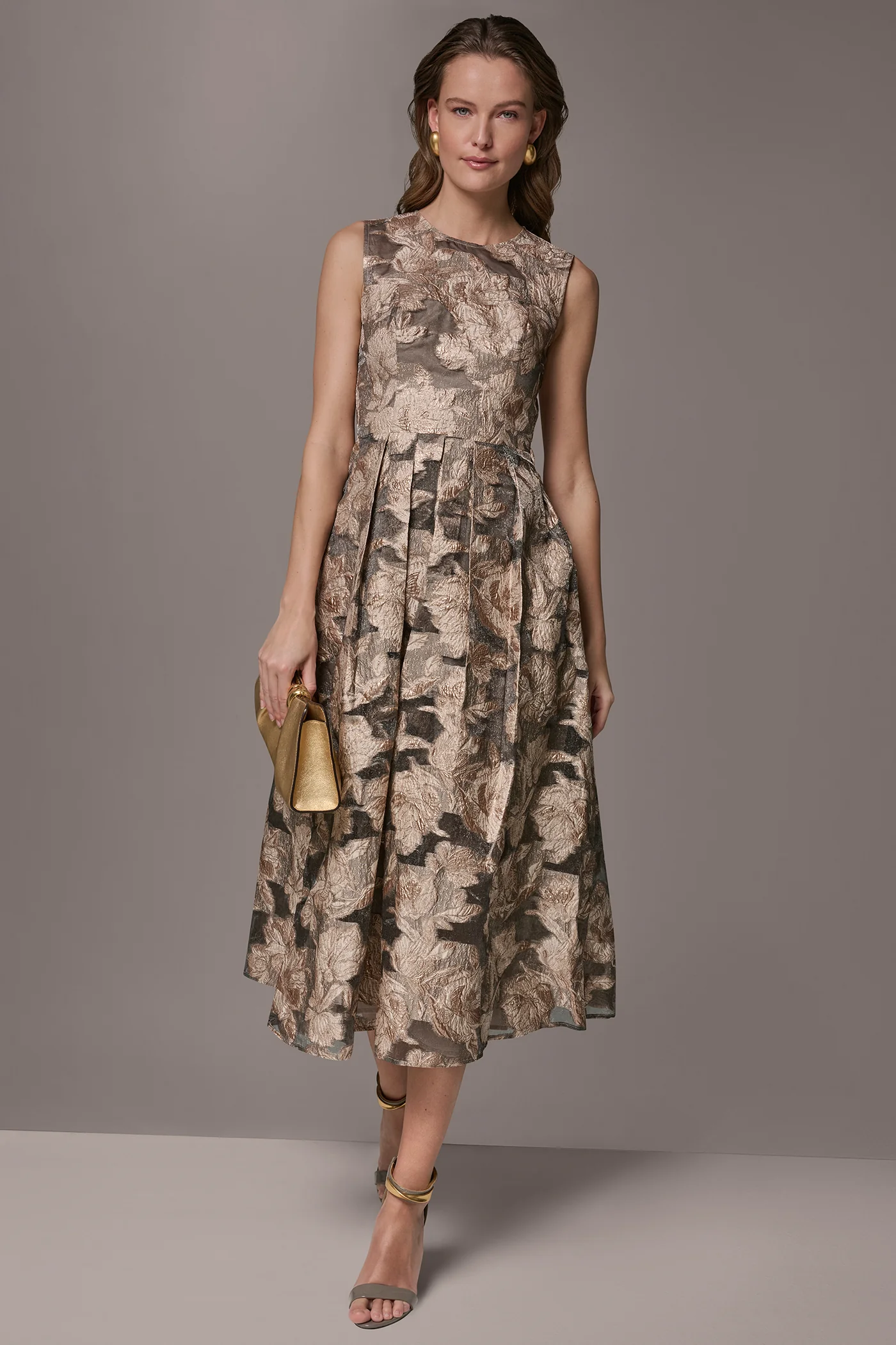 FLORAL-JACQUARD MIDI GOWN - VXVOV