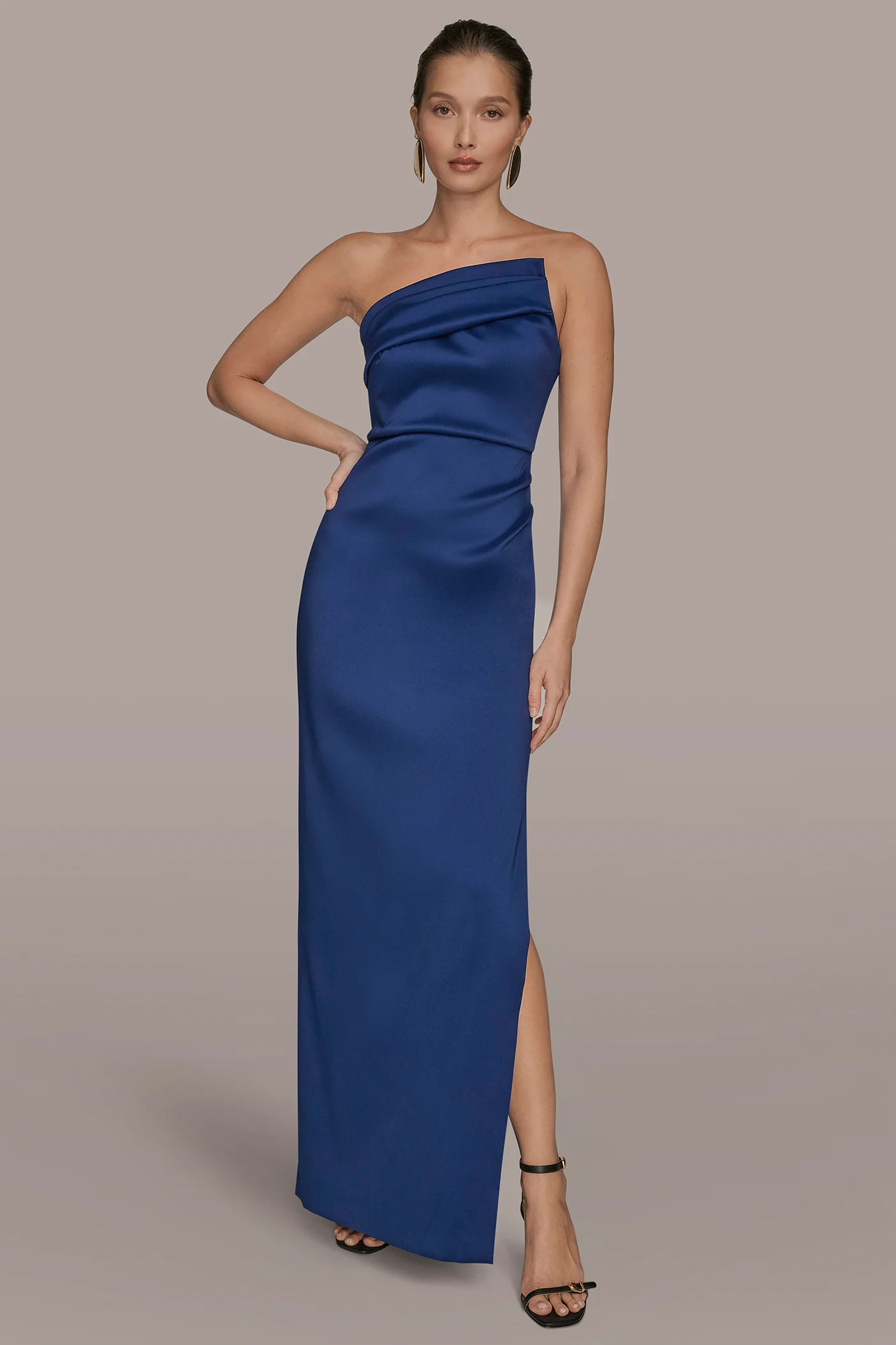 MIKADO STRAPLESS HIGH-SPLIT GOWN - VXVOV