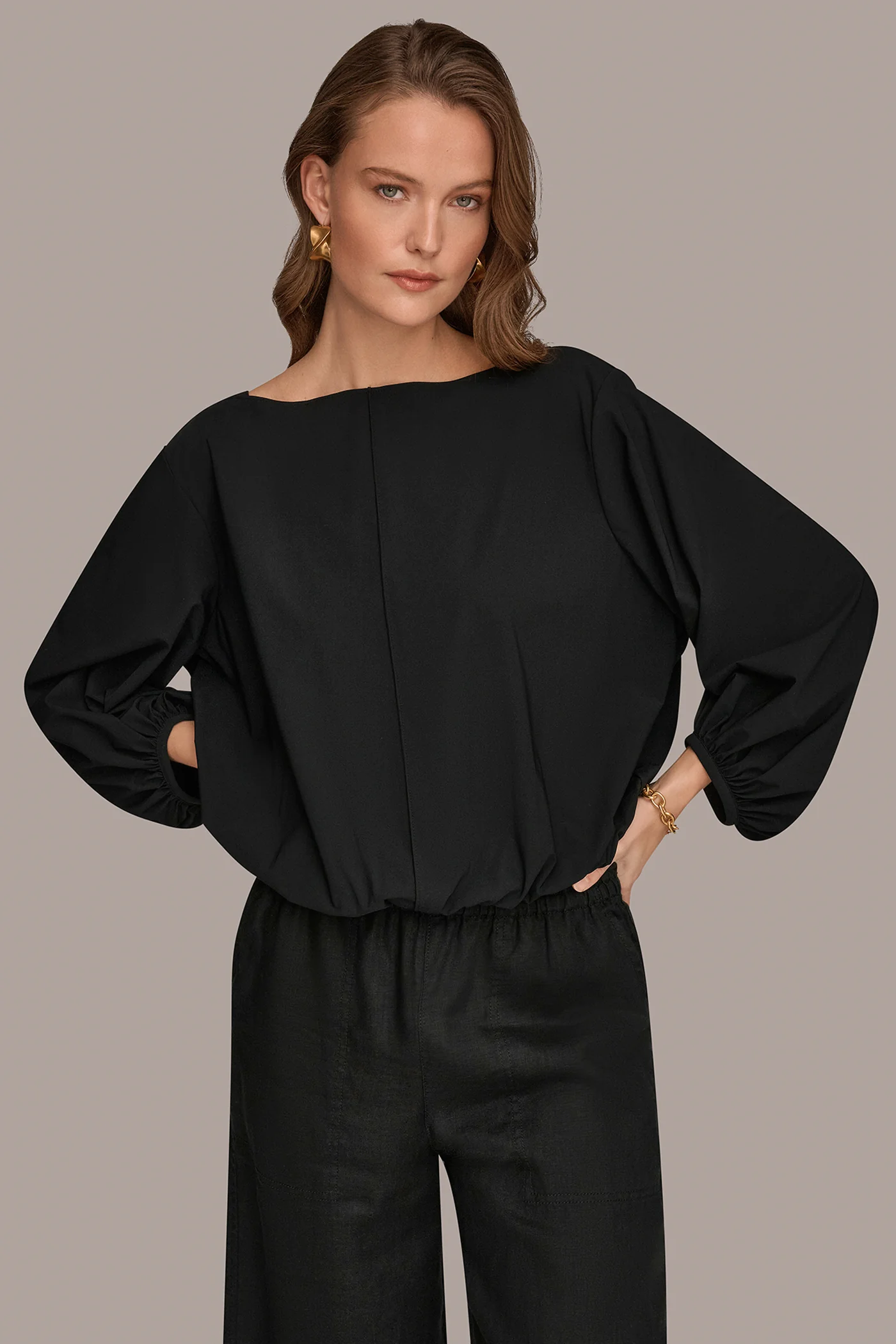 CROPPED BALLOON SLEEVE BLOUSE - VXVOV