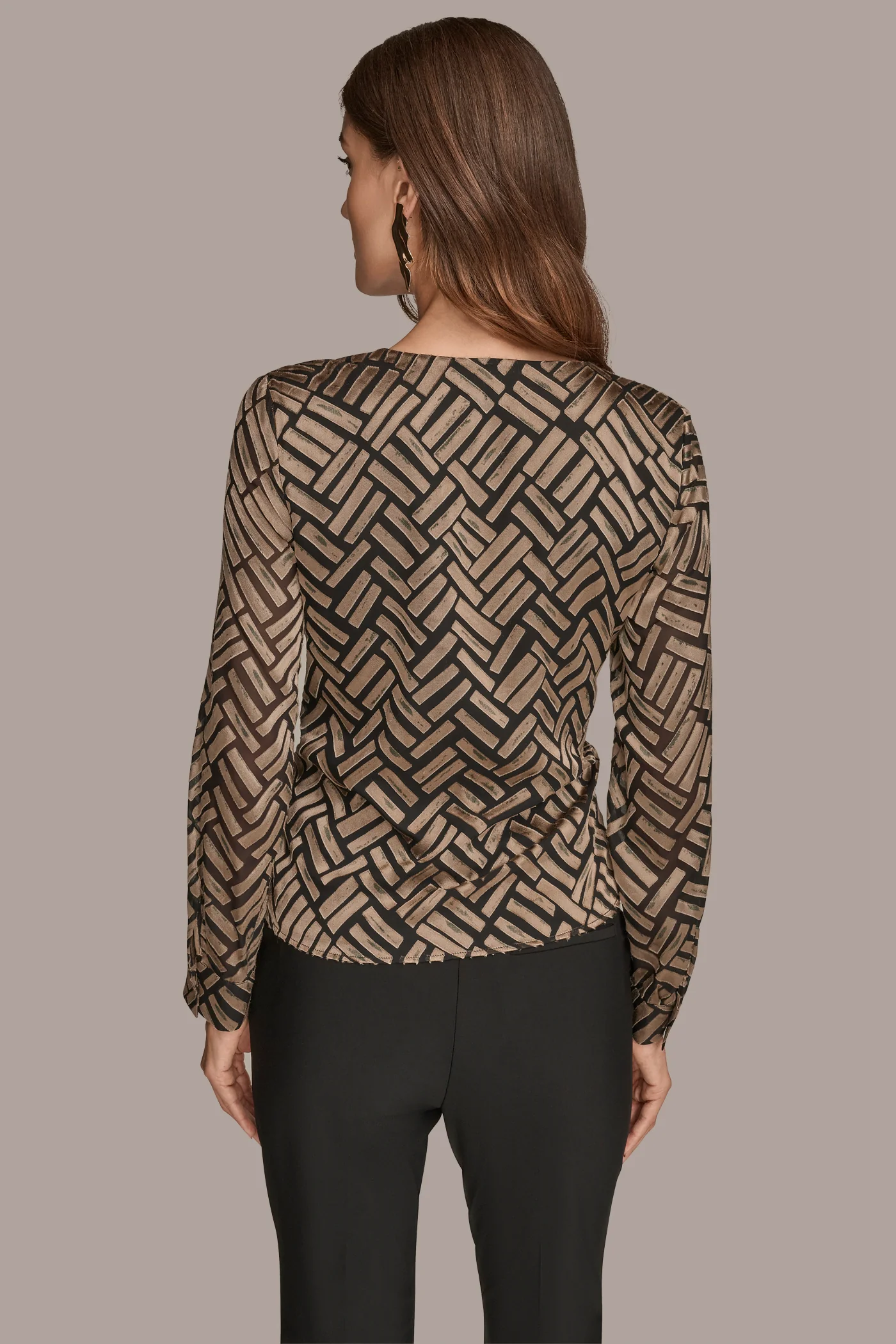 WRAP CHEVRON BURNOUT TOP - VXVOV