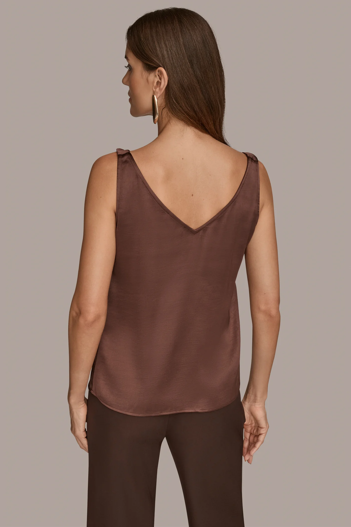 CHARMEUSE COWL NECK STRAPPY CAMI - VXVOV