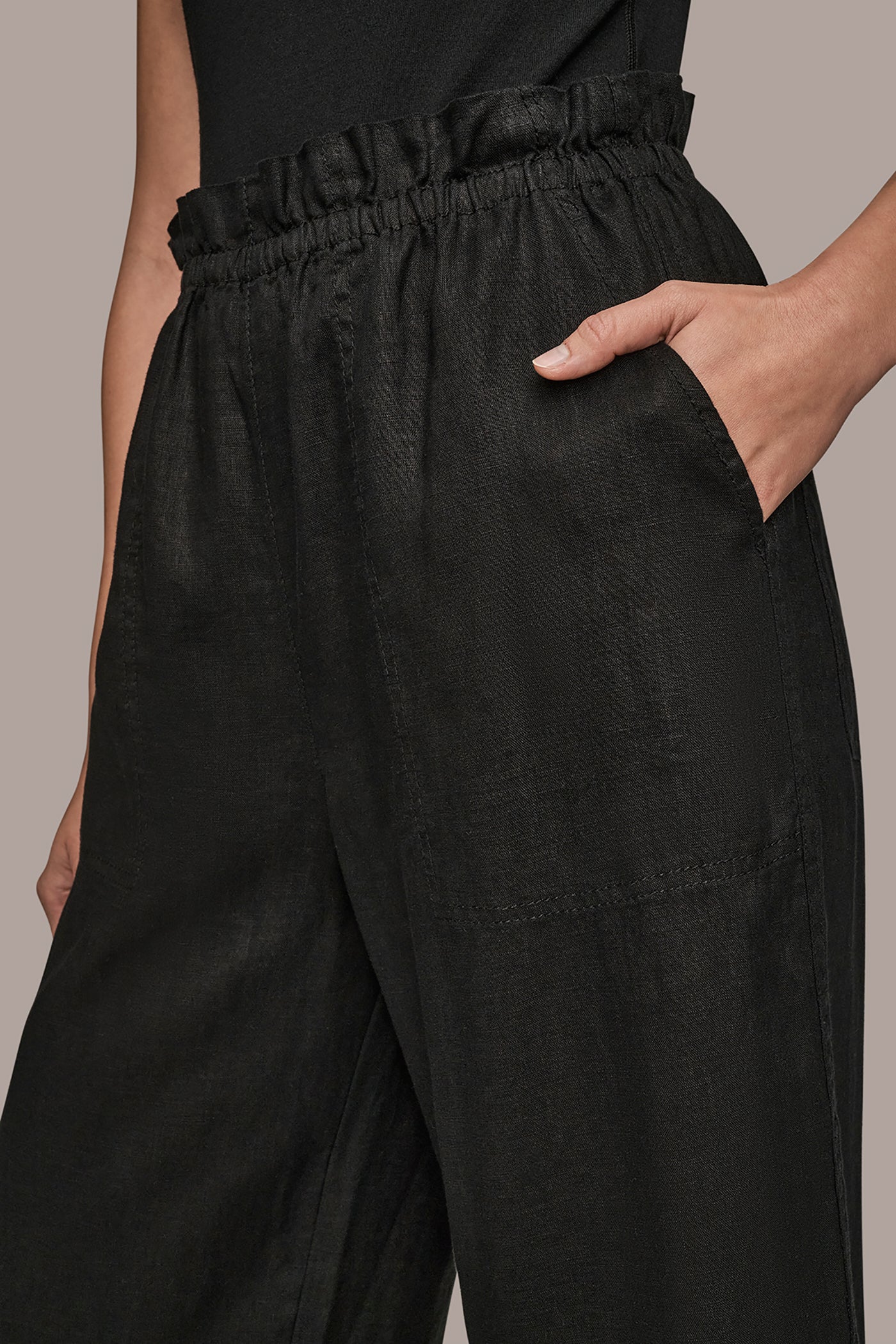LINEN EXTRA HIGH-RISE PAPERBAG PANT - VXVOV