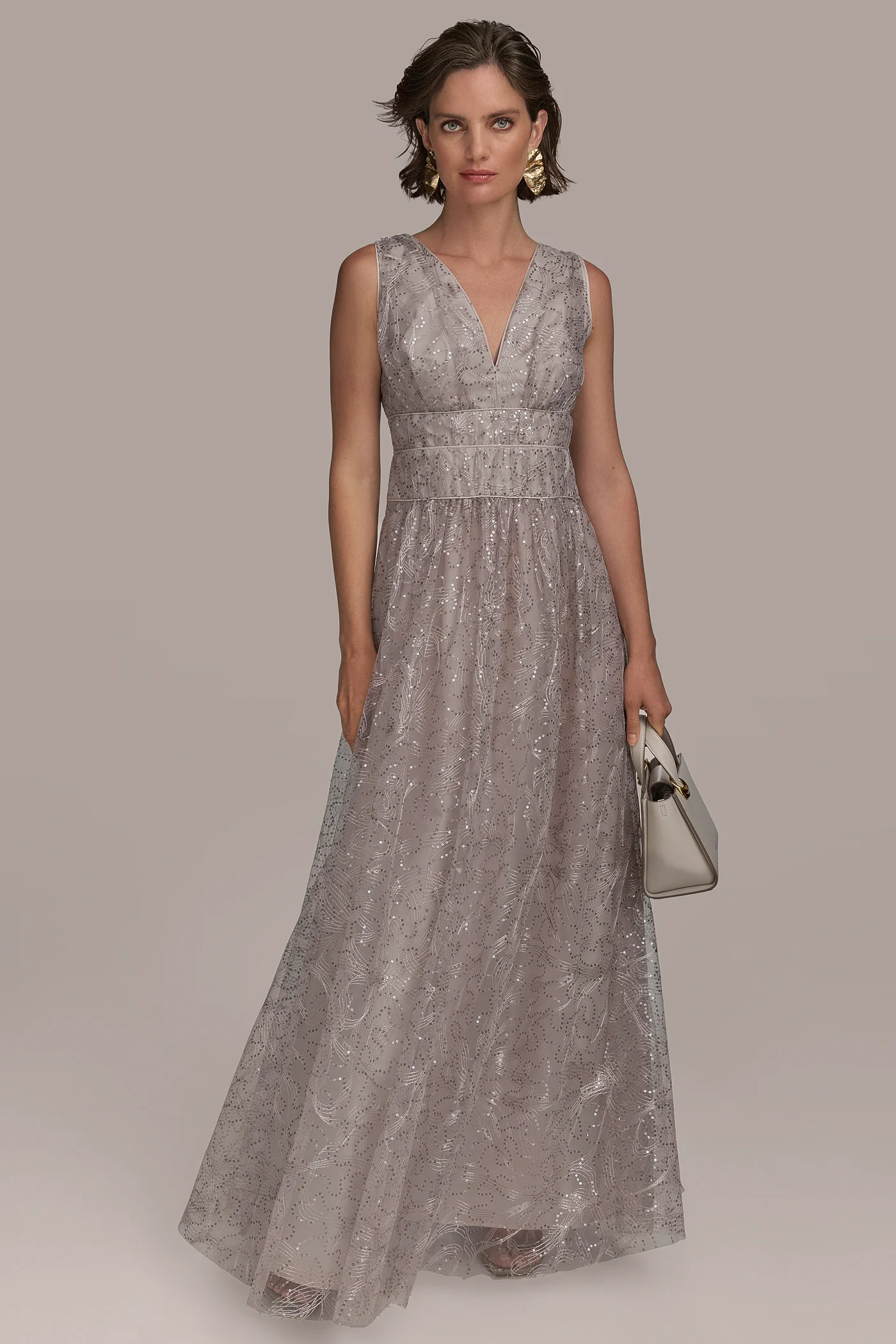 TULLE SEQUIN SLEEVELESS BALL GOWN - VXVOV
