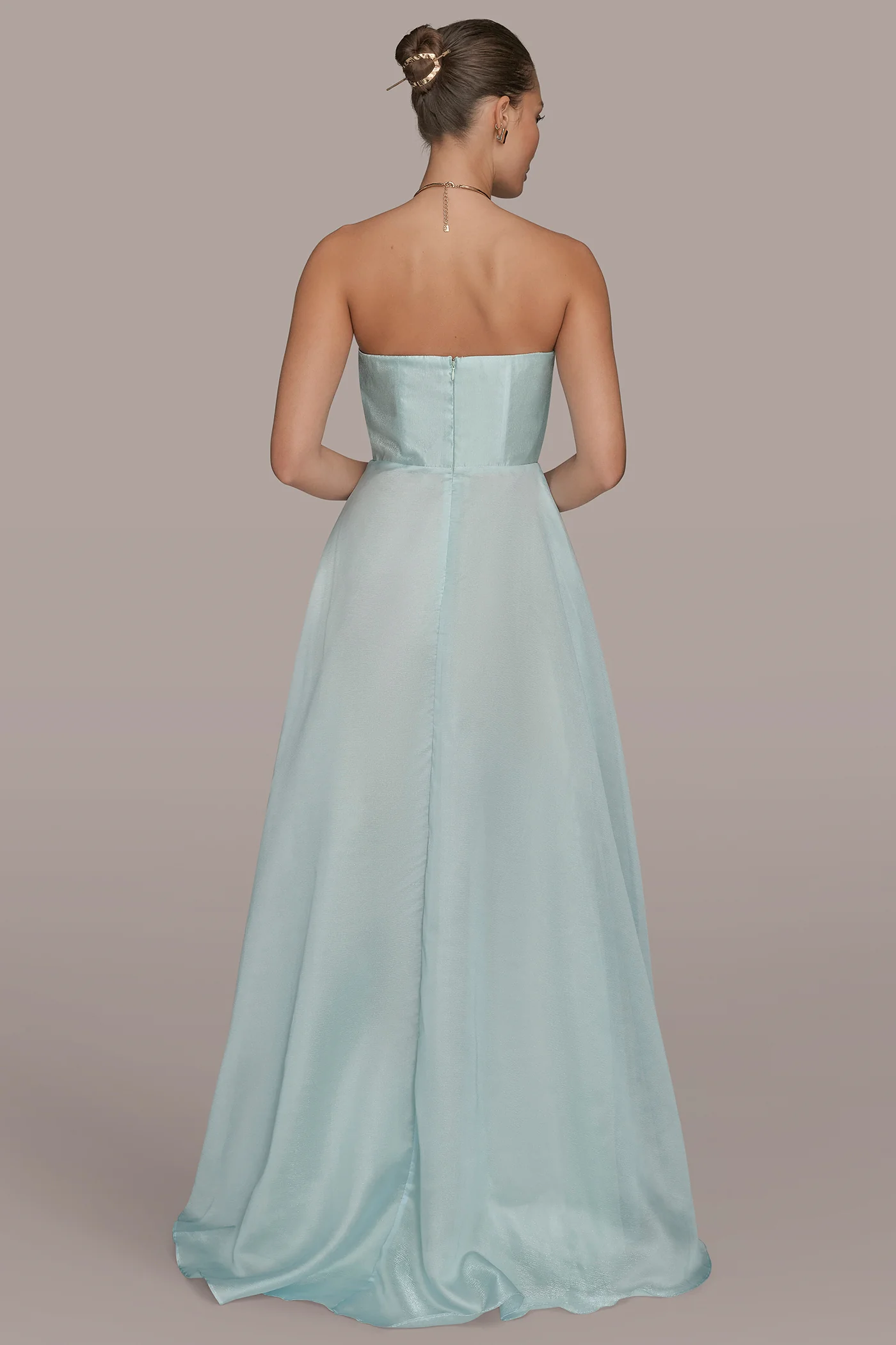 ORGANZA STRAPLESS CASCADING GOWN - VXVOV