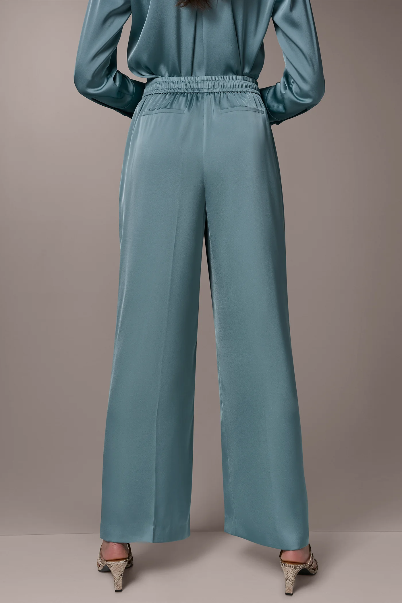 SATIN HIGH-RISE WIDE-LEG PANT - VXVOV