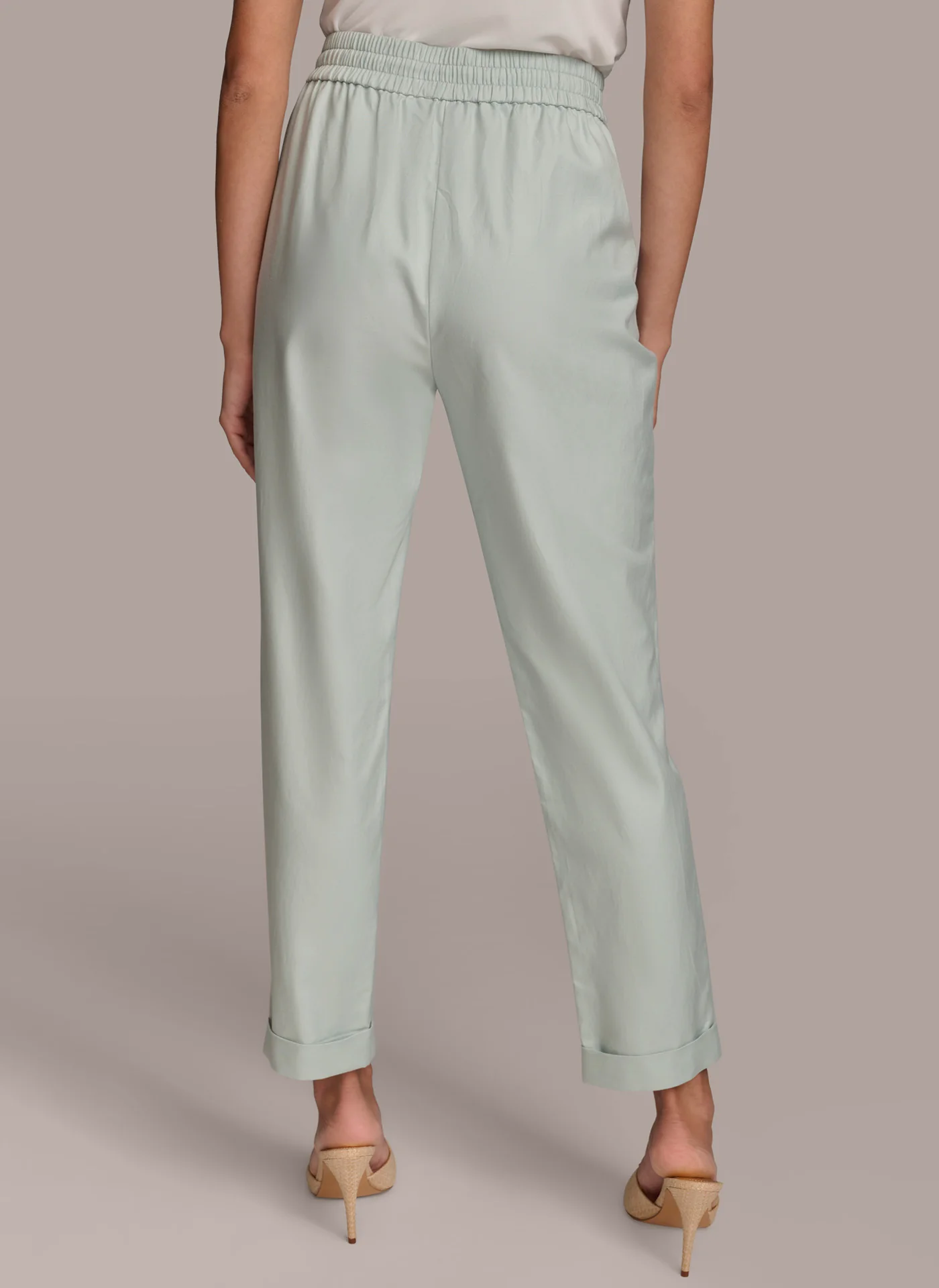 SLIM TIE WAIST CUFF PANT - VXVOV
