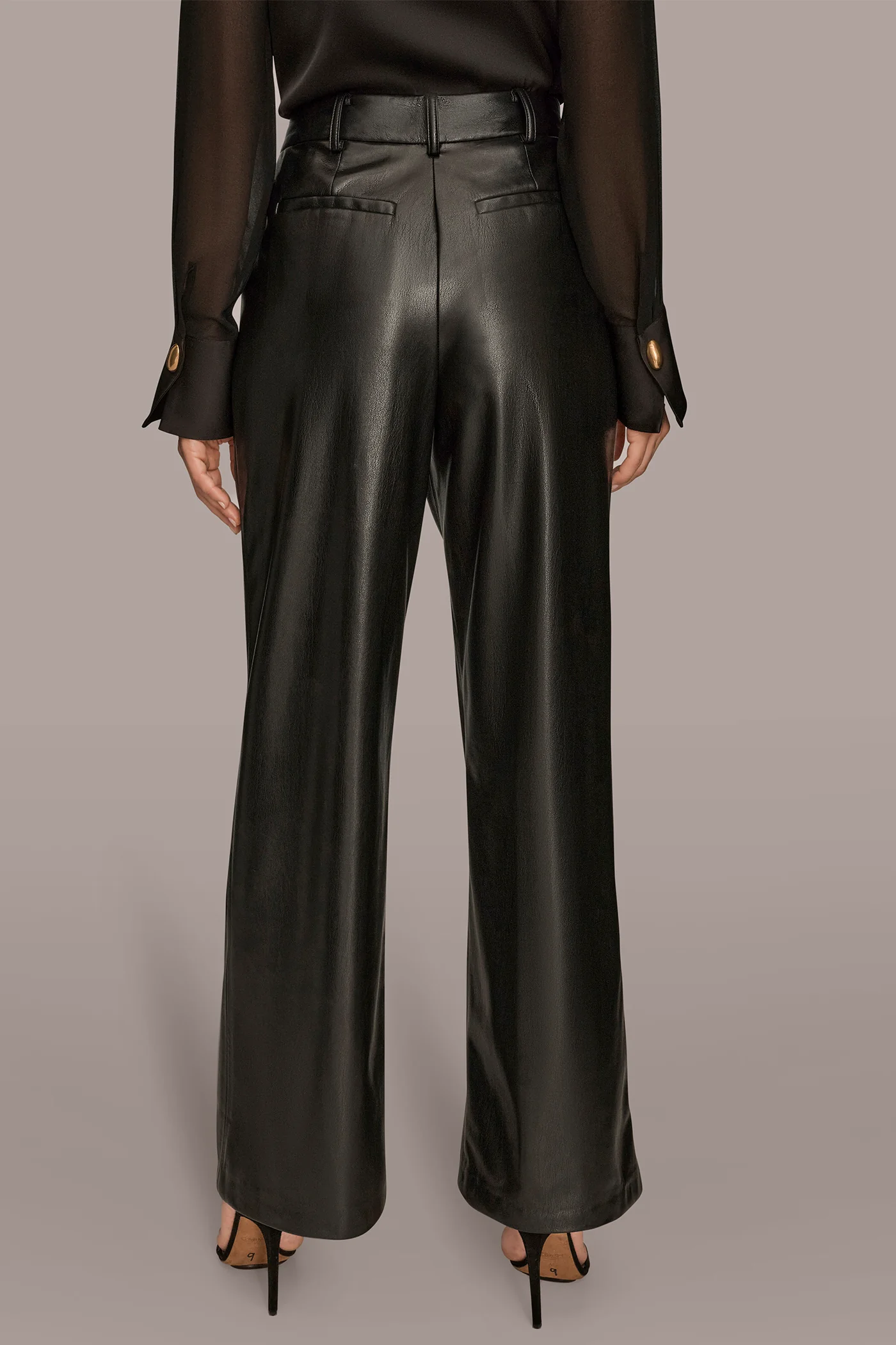 FAUX-LEATHER EXTRA HIGH-RISE WIDE-LEG PANT - VXVOV