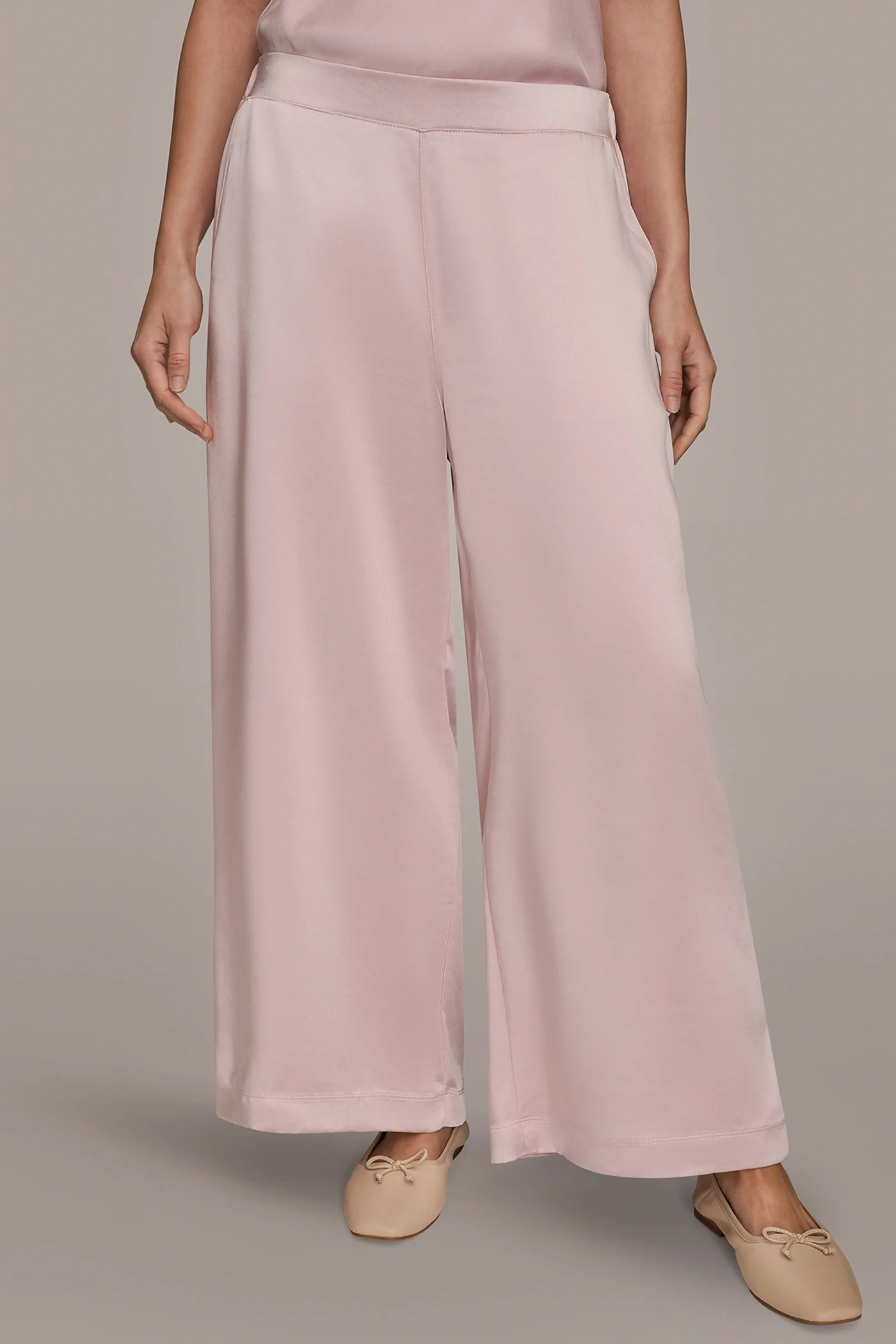 SATIN MID-RISE WIDE-LEG ANKLE PANT - VXVOV