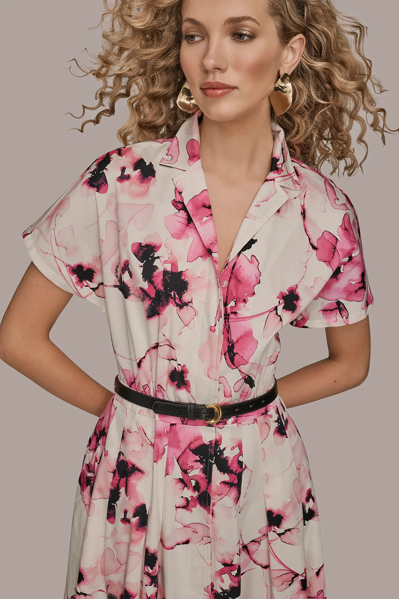 COTTON-SATEEN MIDI SHIRT DRESS - VXVOV