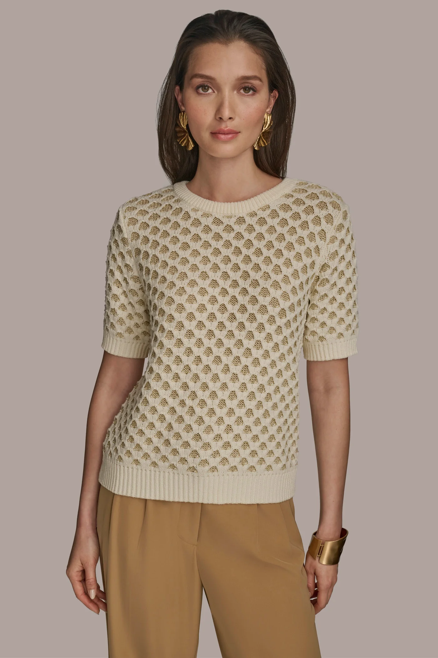 TWO TONE HONEYCOMB SWEATER - VXVOV