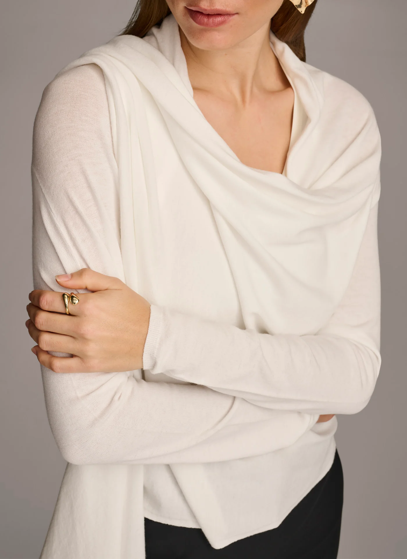 LONG SLEEVE DRAPE CARDIGAN - VXVOV
