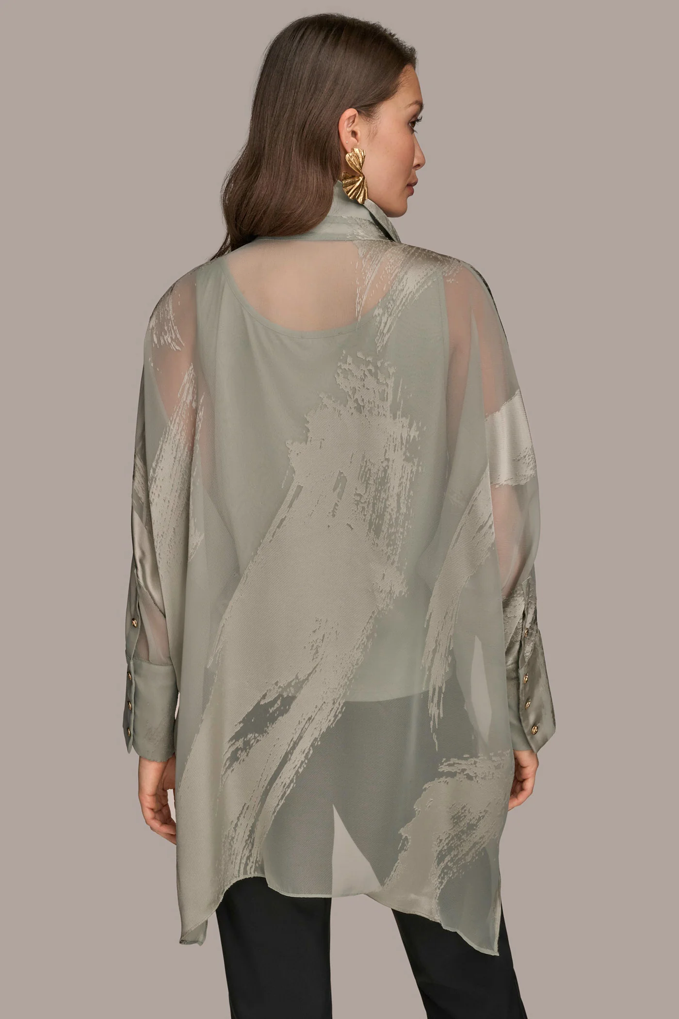 LONG SLEEVE BURNOUT TUNIC - VXVOV