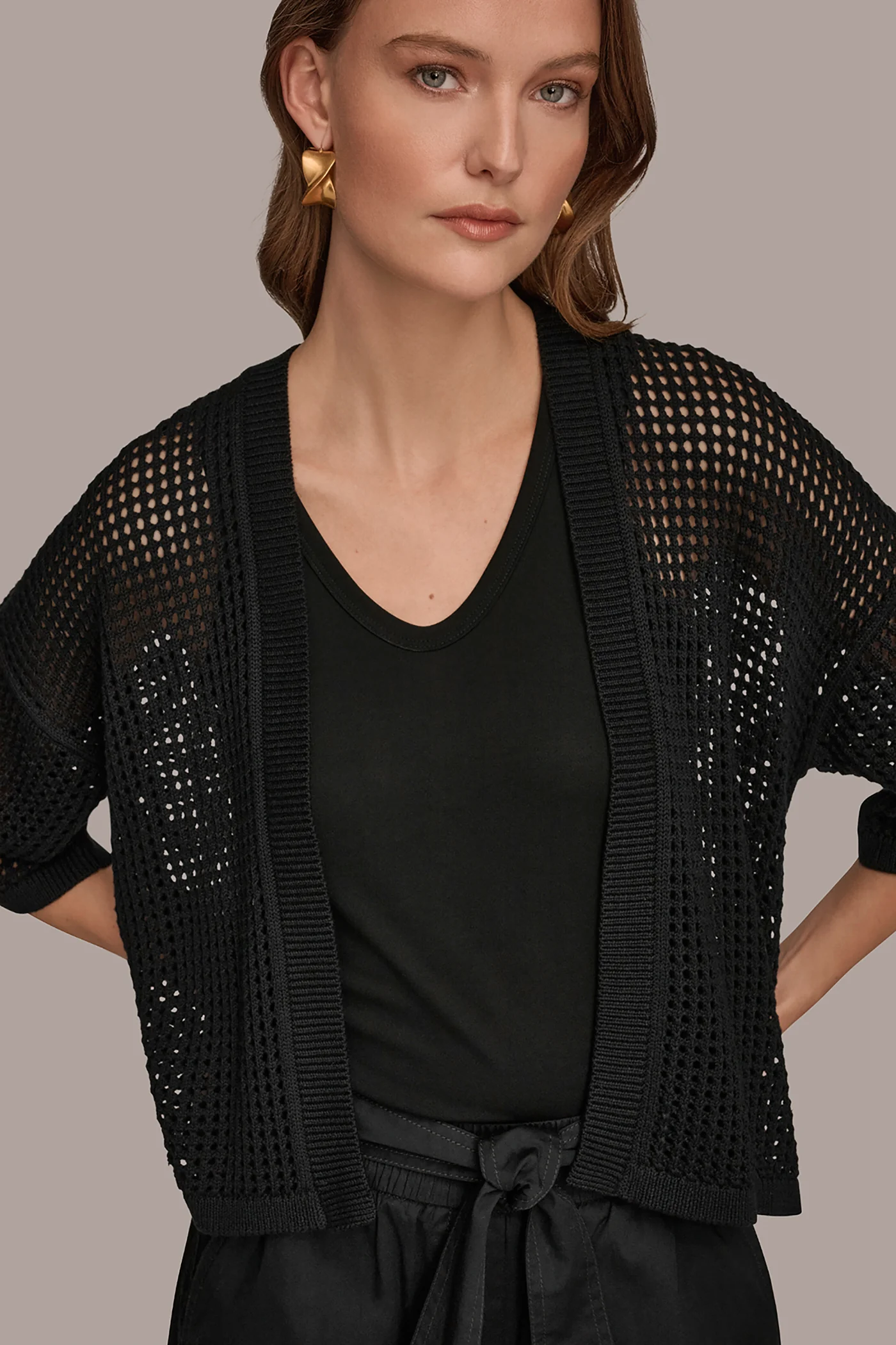 COTTON OPEN STITCH CARDIGAN - VXVOV