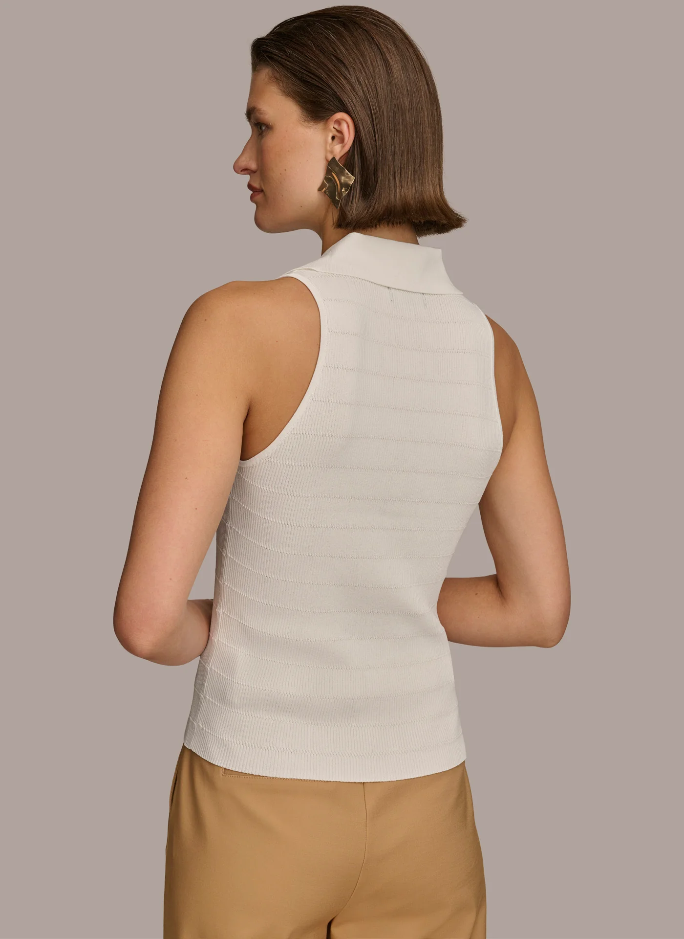 TEXTURE SWEATER WITH GOLD BUTTONS - VXVOV