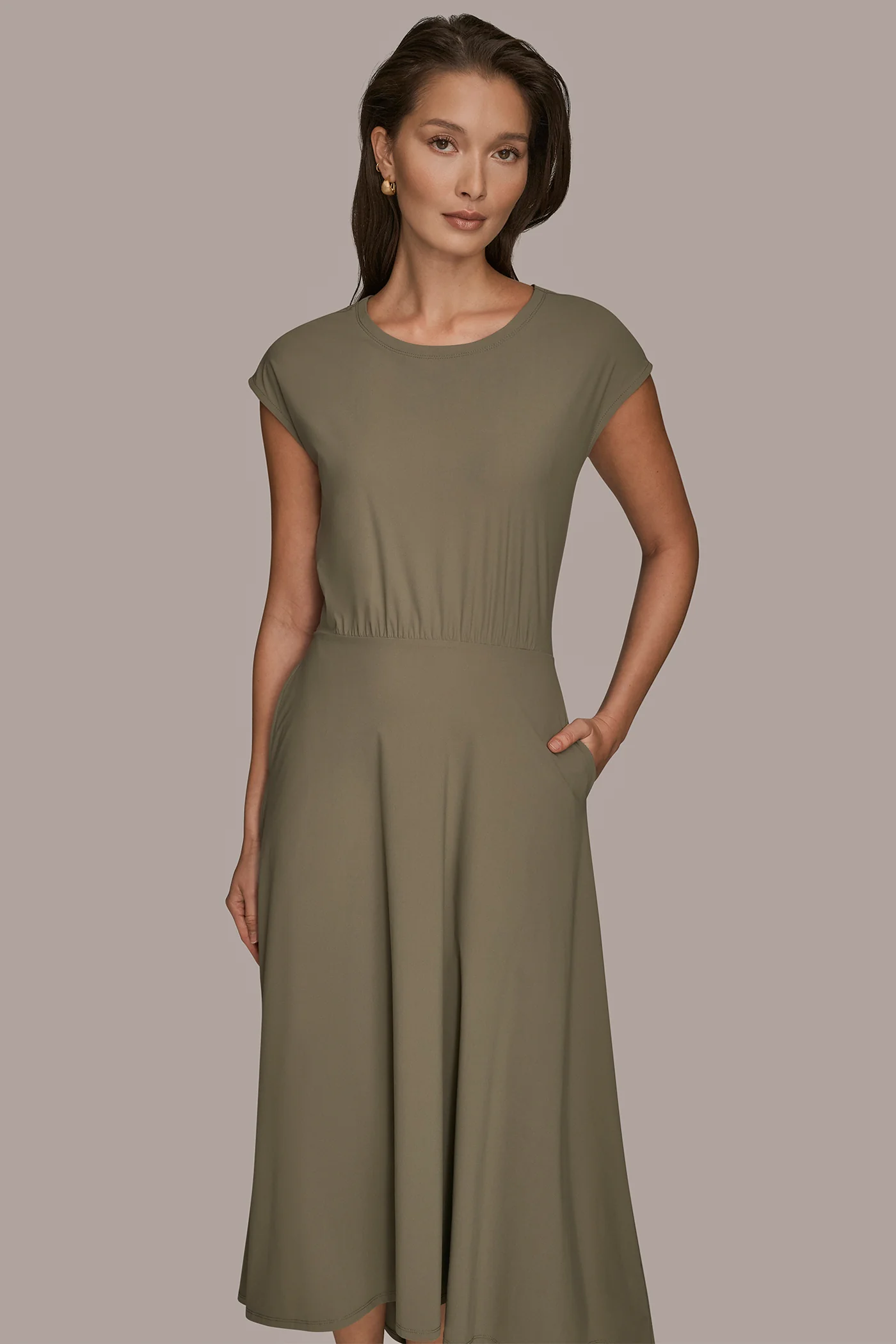 MIDI FIT AND FLARE DRESS - VXVOV