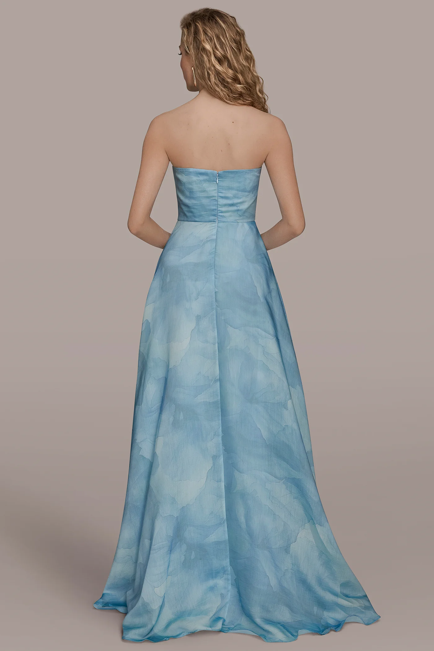 ORGANZA FLORAL STRAPLESS BALL GOWN - VXVOV