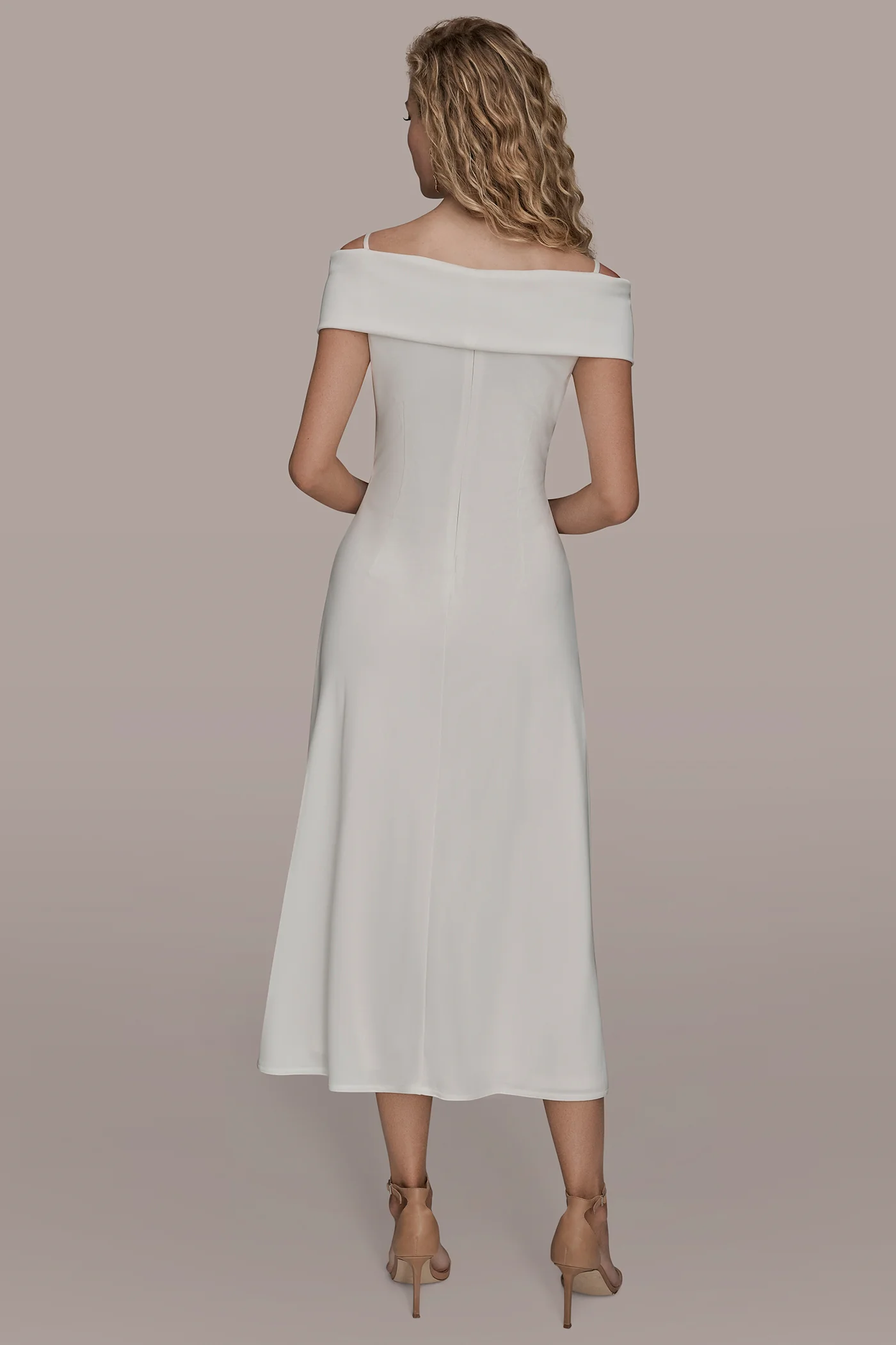 OFF-THE-SHOULDER MIDI A-LINE DRESS - VXVOV