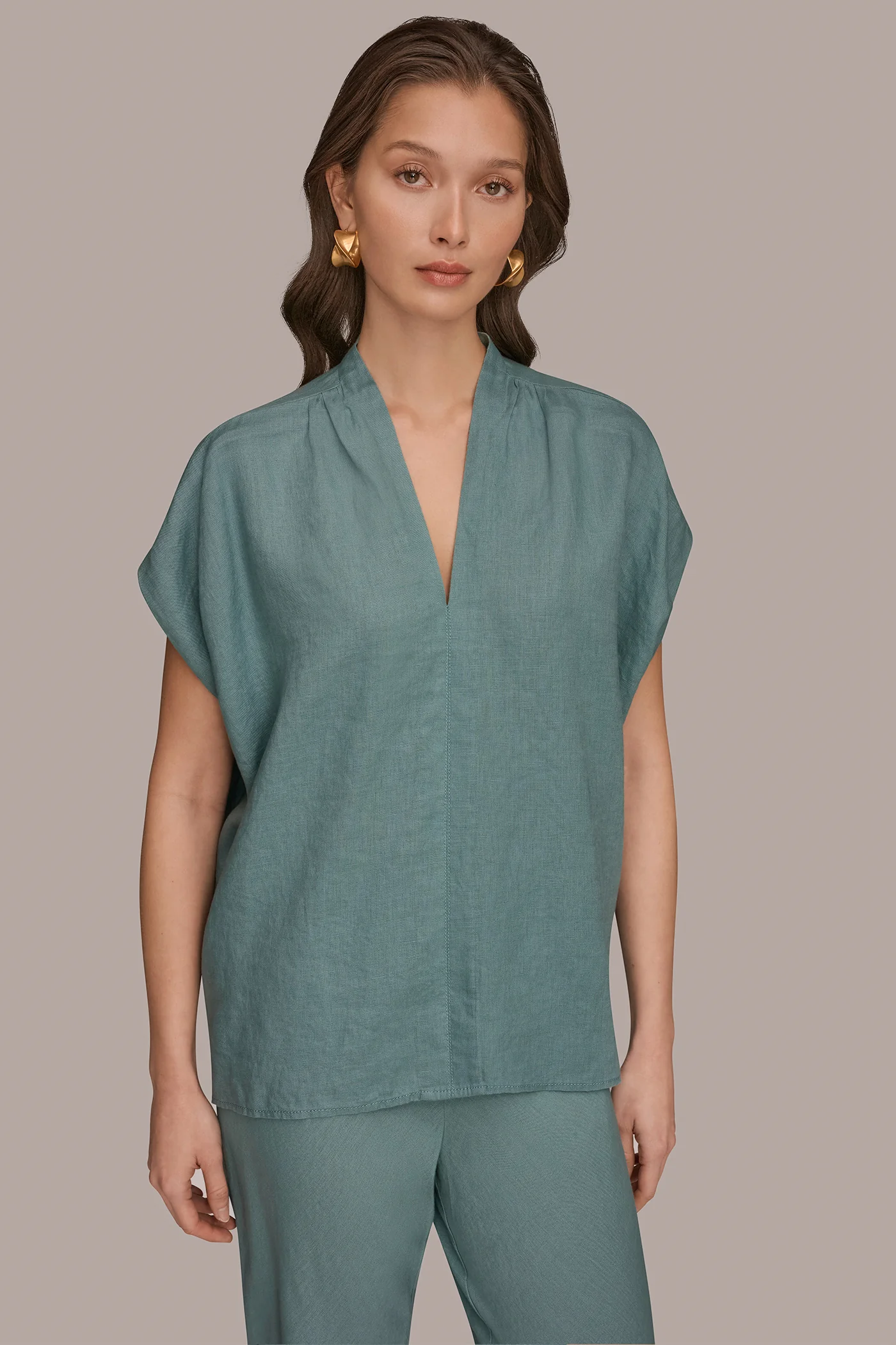 LINEN SLEEVELESS BLOUSE - VXVOV
