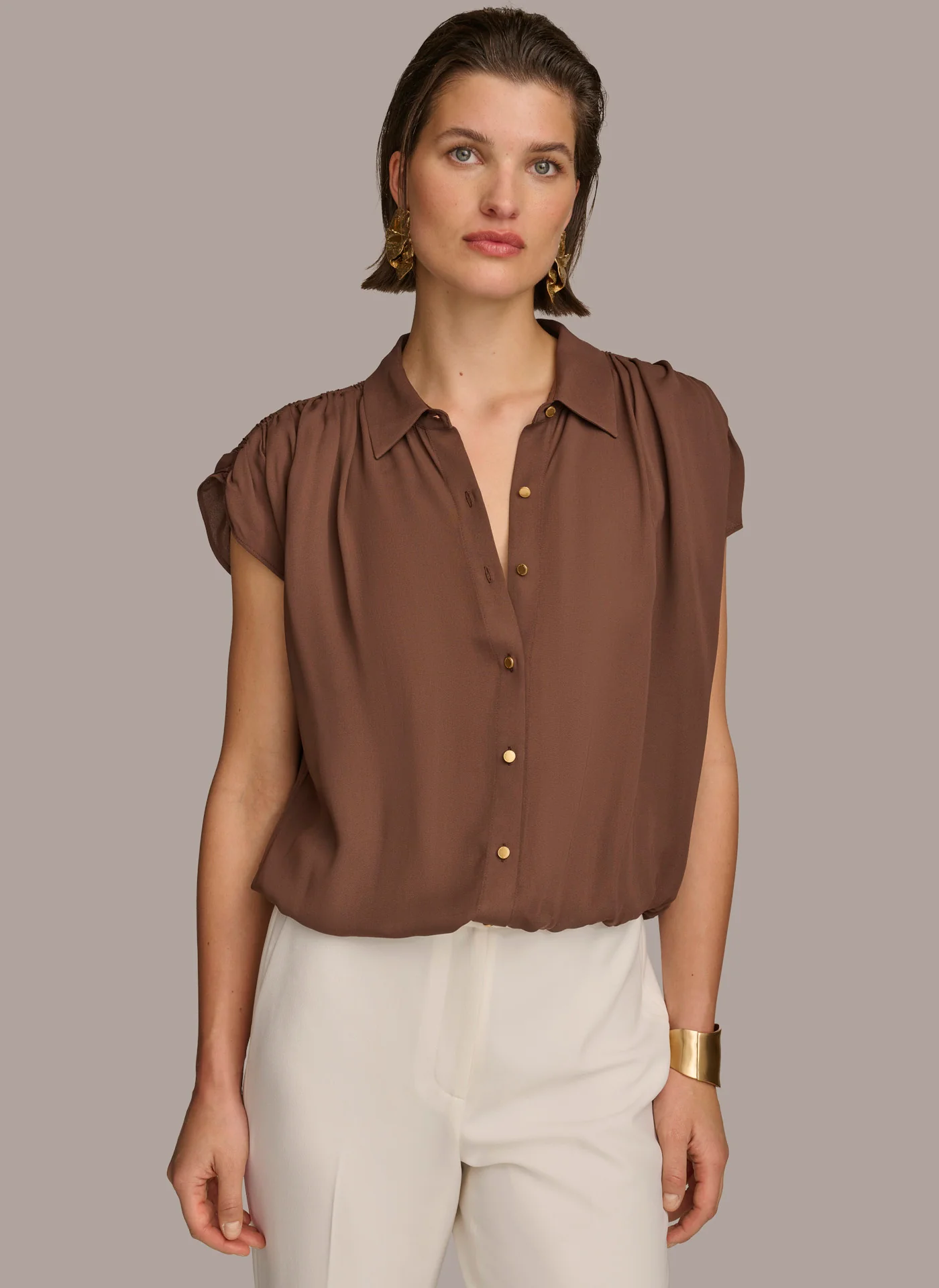 ELASTIC HEM BLOUSE - VXVOV